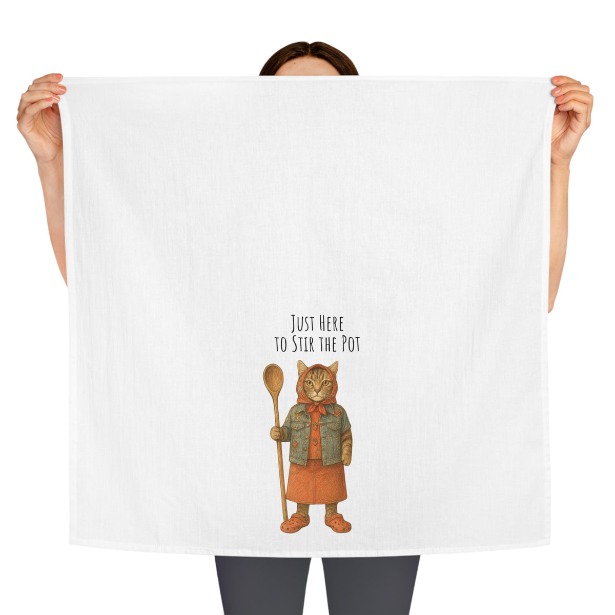 Copy of Babushka Tabby Cat Tea Towel