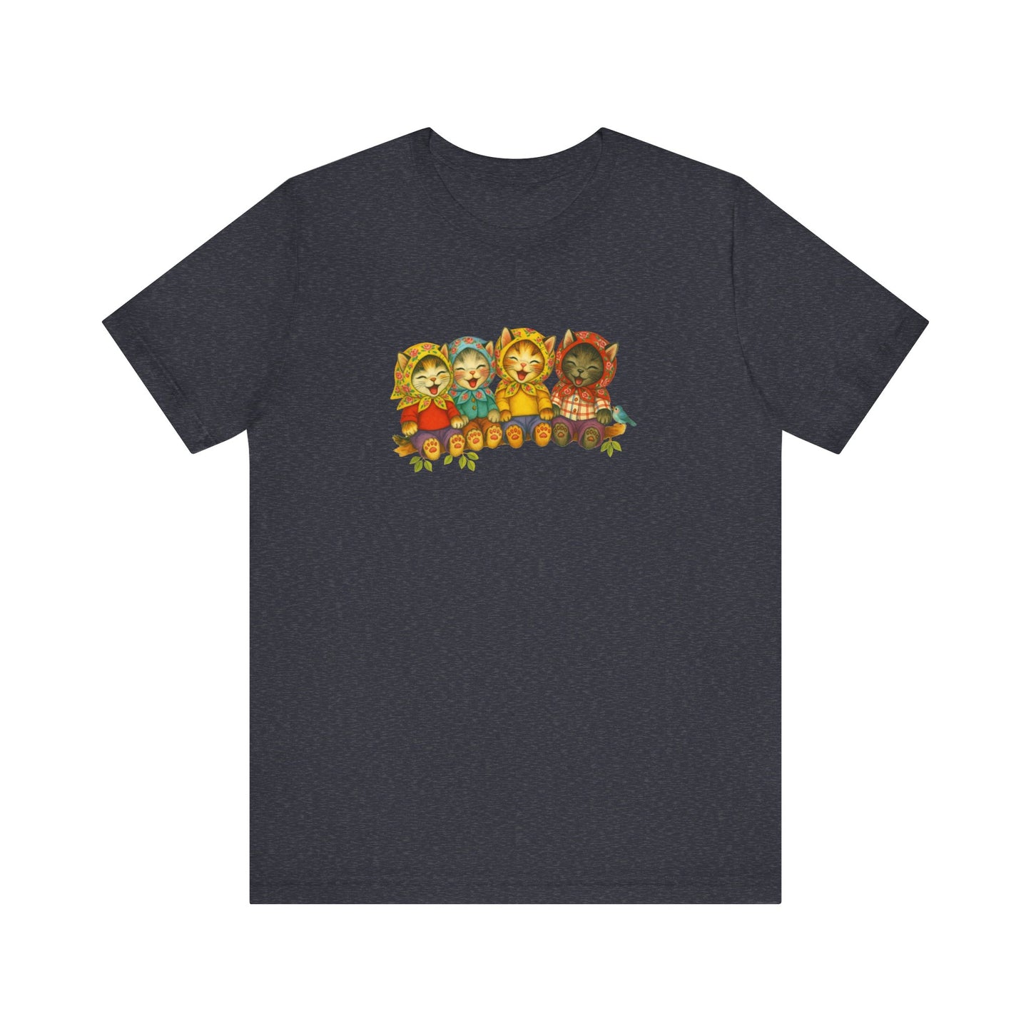 Babushka Kittens, Retro Kitten, Kitschy Cat Lover Unisex Tee