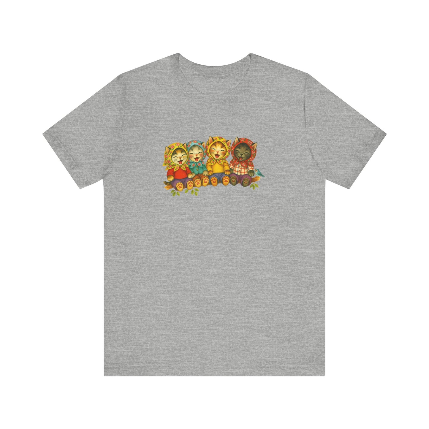 Babushka Kittens, Retro Kitten, Kitschy Cat Lover Unisex Tee