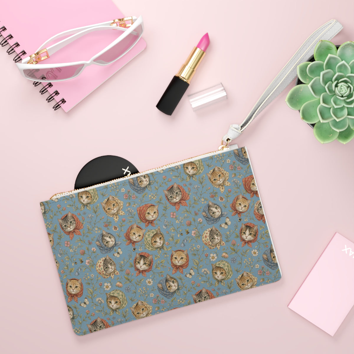 Babushka Cat Heads Clutch Bag