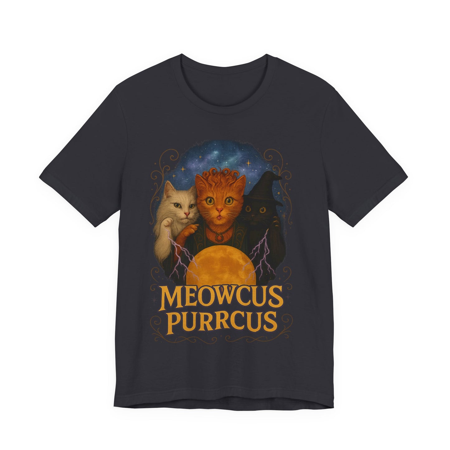 Spooky Cosmic Cat Tee - Unisex Shirt, Cat Lover Gift, Scary Halloween Shirt