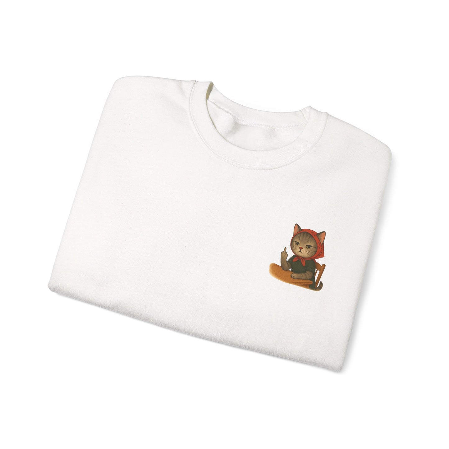 Snarky Babushka Cat Lover Crewneck Sweatshirt, Cozy Gift for Cat Owners