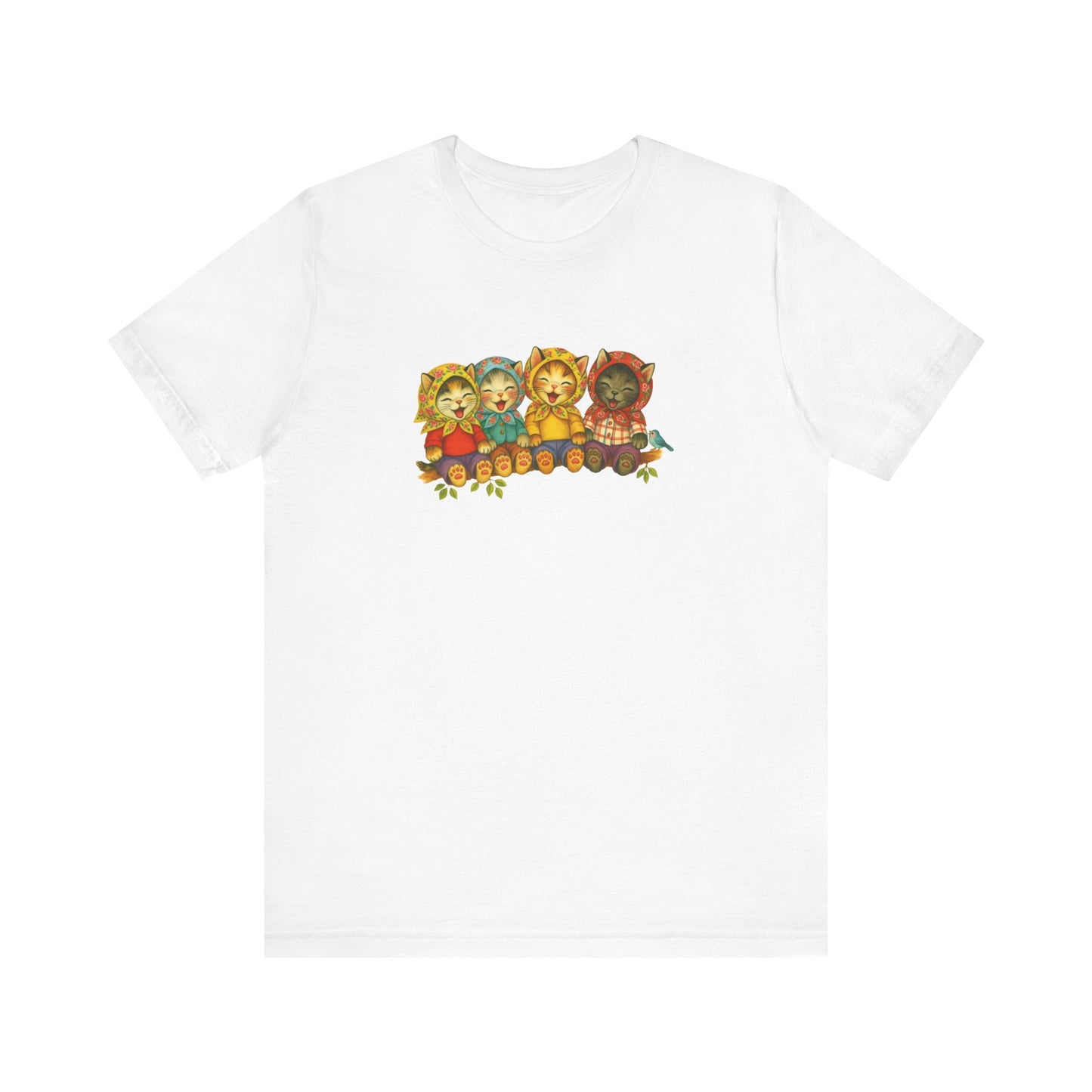 Babushka Kittens, Retro Kitten, Kitschy Cat Lover Unisex Tee
