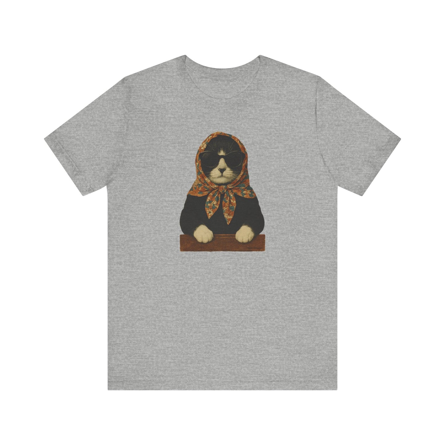 Babushka Cattie O', Polish Inspired, Kitschy Cat Unisex Jersey Short Sleeve Tee