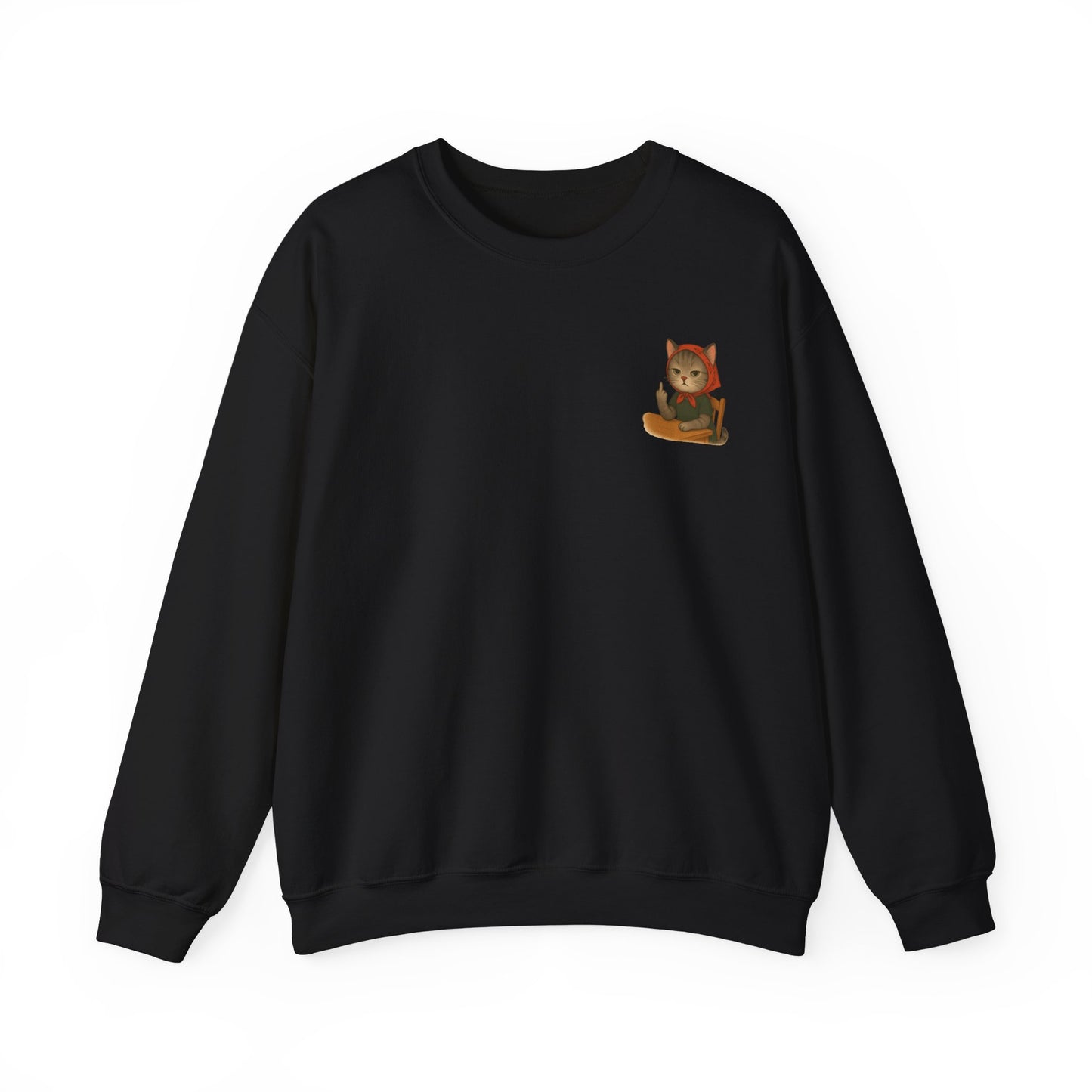 Snarky Babushka Cat Lover Crewneck Sweatshirt, Cozy Gift for Cat Owners
