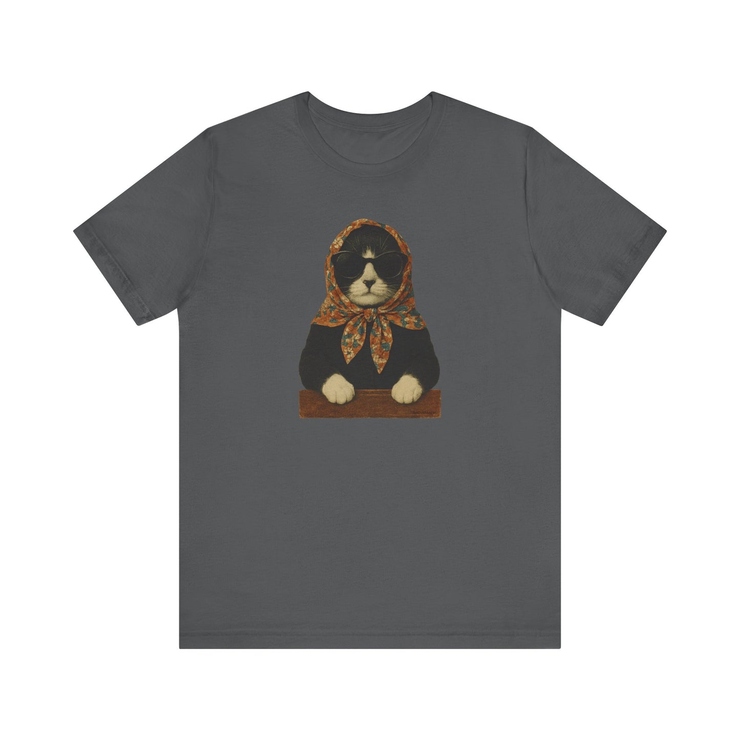 Babushka Cattie O', Polish Inspired, Kitschy Cat Unisex Jersey Short Sleeve Tee