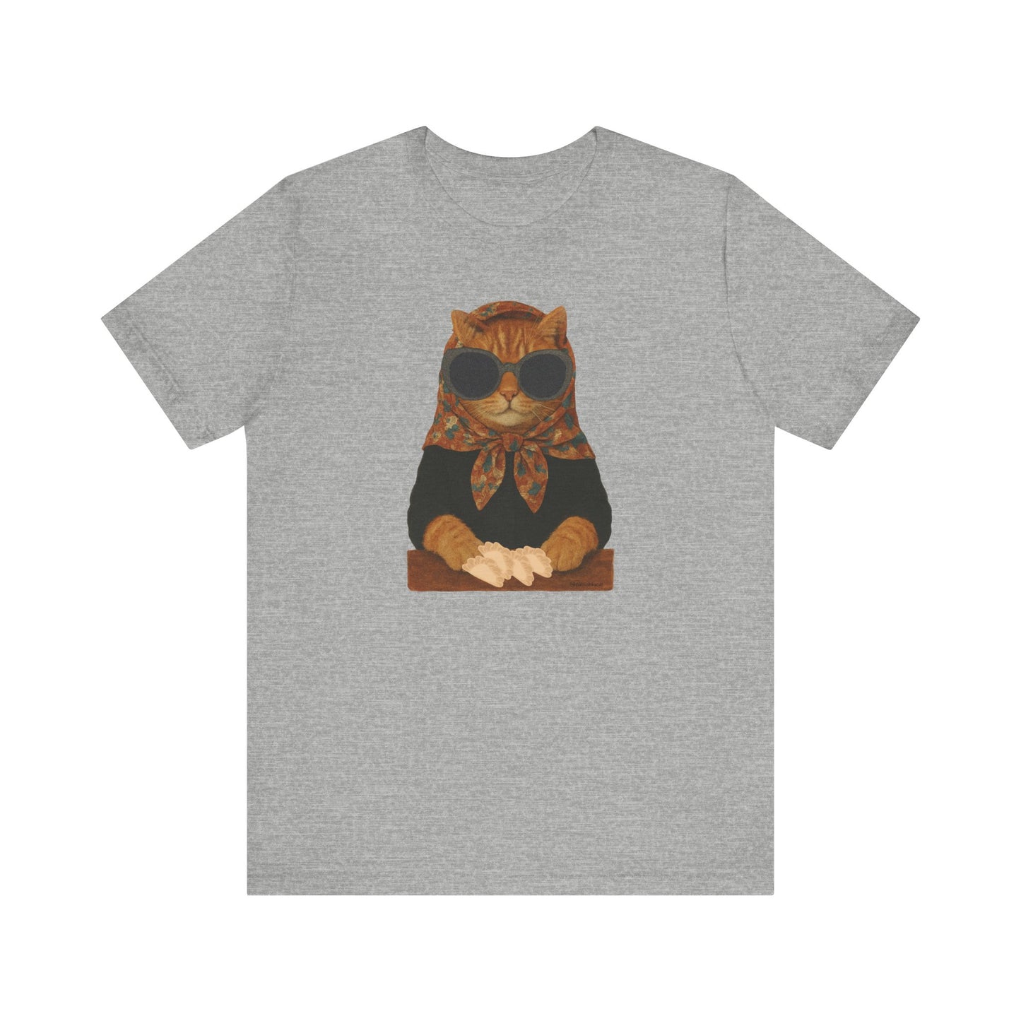 Babushka Cattie O', Pierogi Maker Polish Inspired Unisex Jersey Short Sleeve Tee