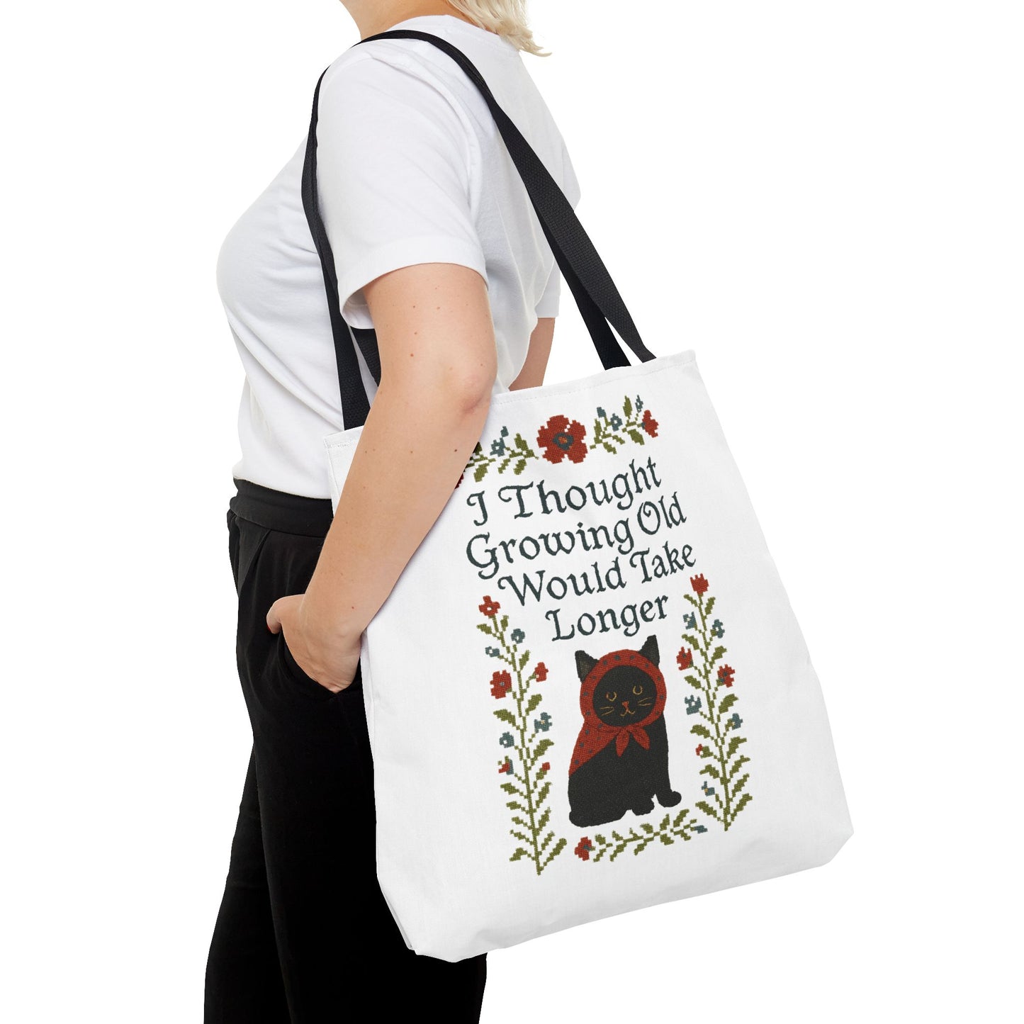 Babushka Cat-Black Cat Tote Bag