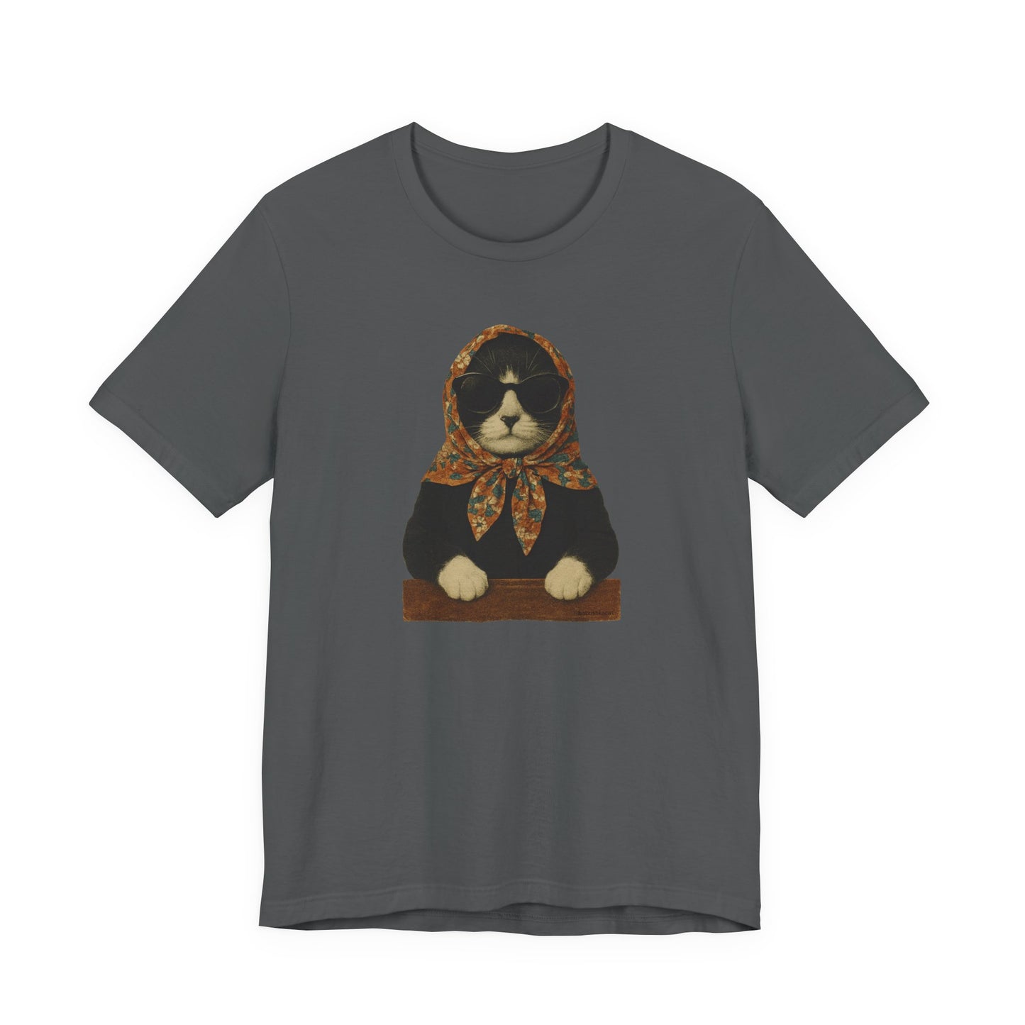 Babushka Cattie O', Polish Inspired, Kitschy Cat Unisex Jersey Short Sleeve Tee