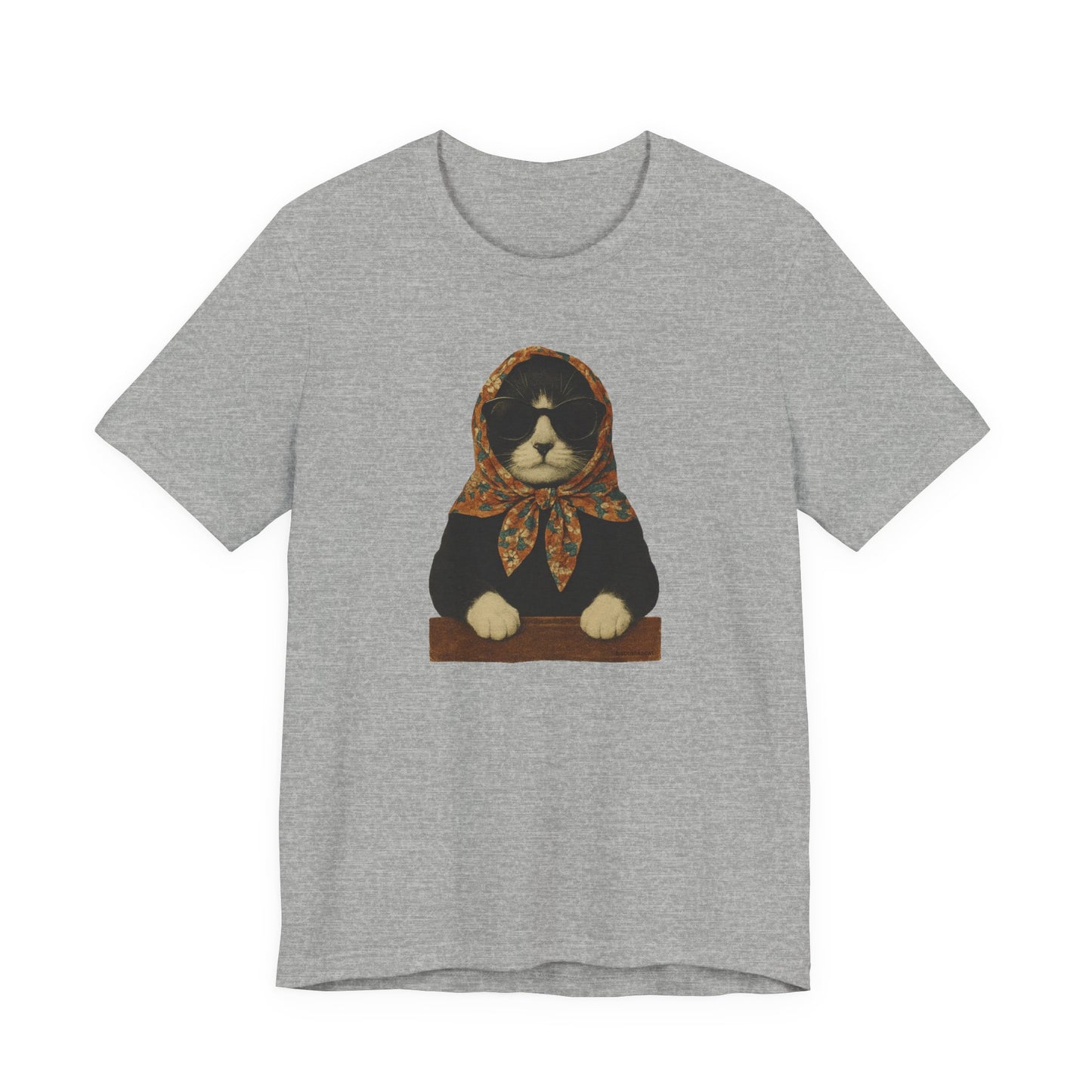 Babushka Cattie O', Polish Inspired, Kitschy Cat Unisex Jersey Short Sleeve Tee
