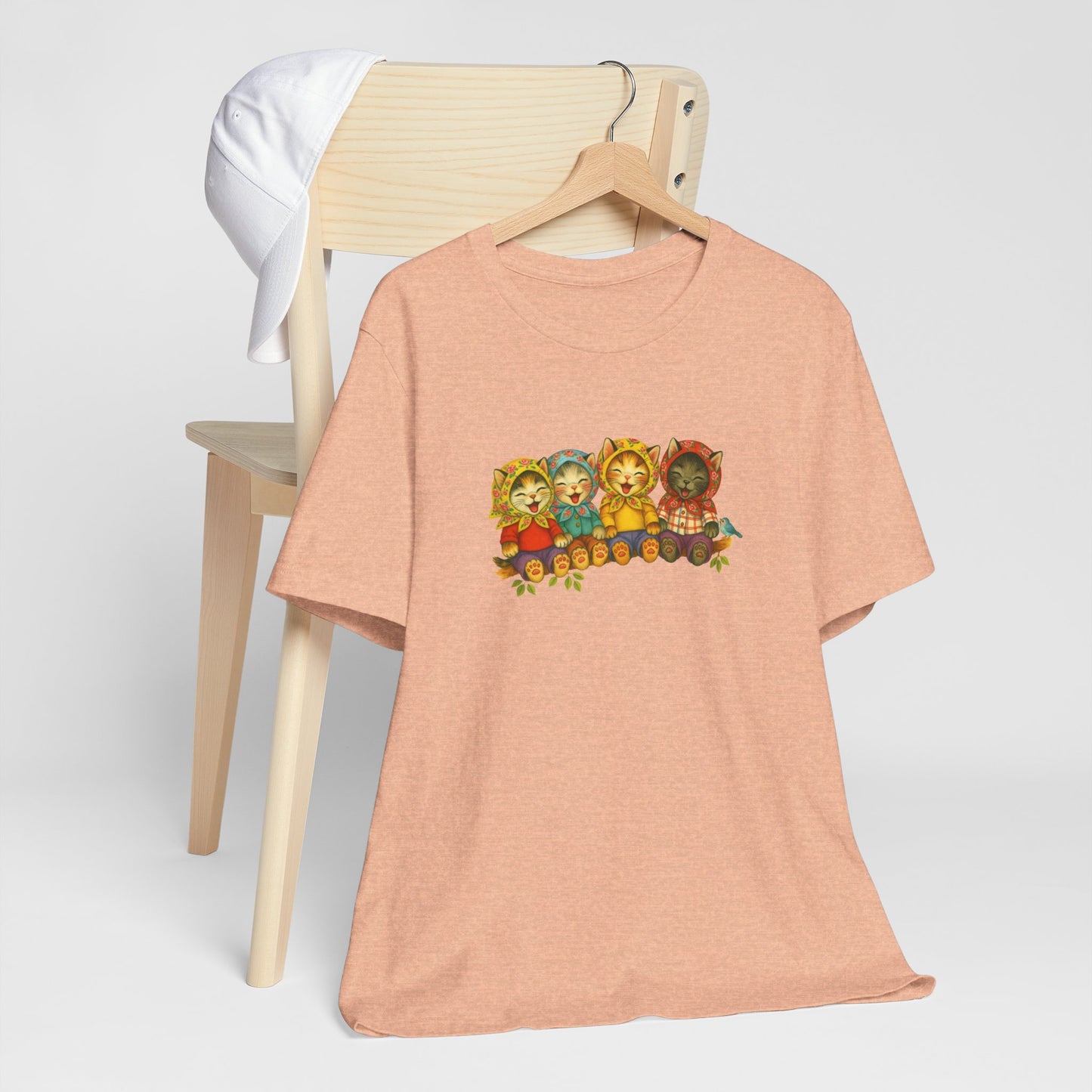Babushka Kittens, Retro Kitten, Kitschy Cat Lover Unisex Tee