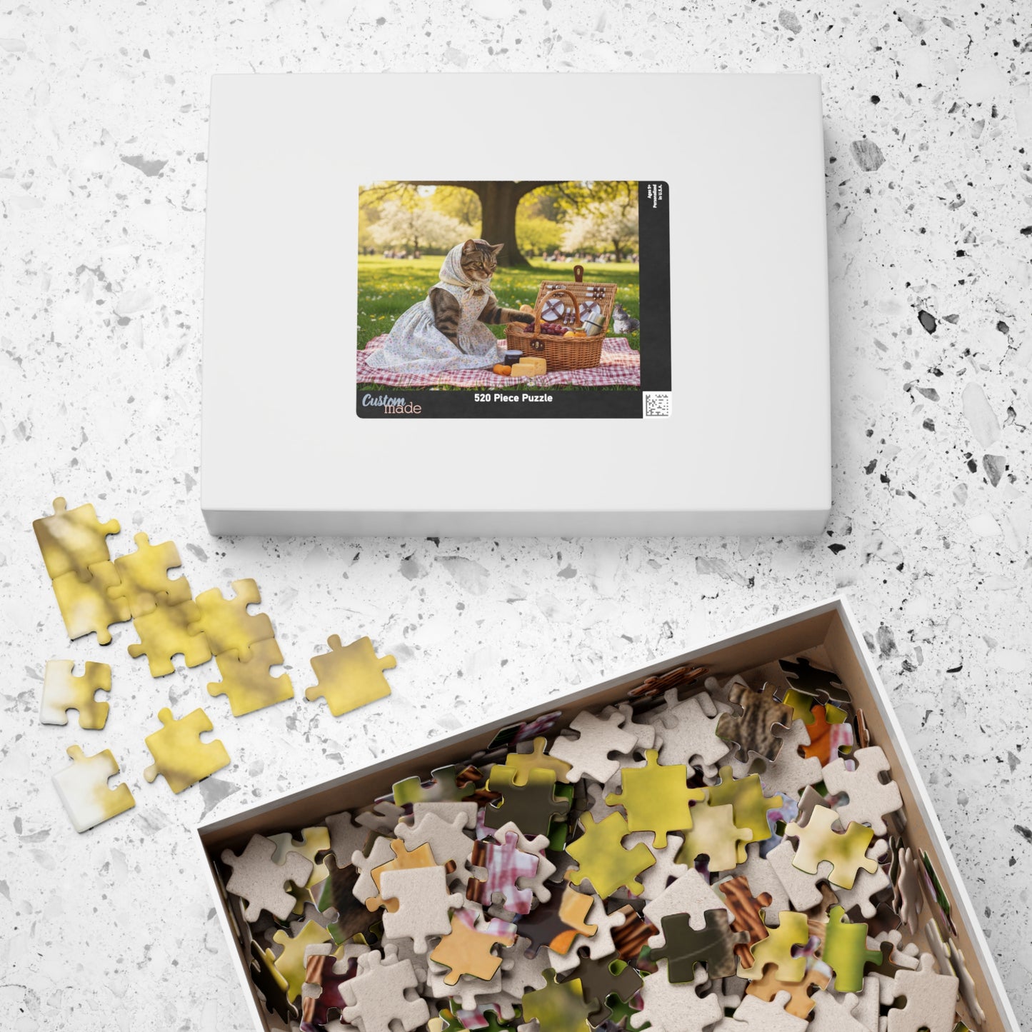 Babushka Cat Picnic in the Park Puzzle (520 Piece)