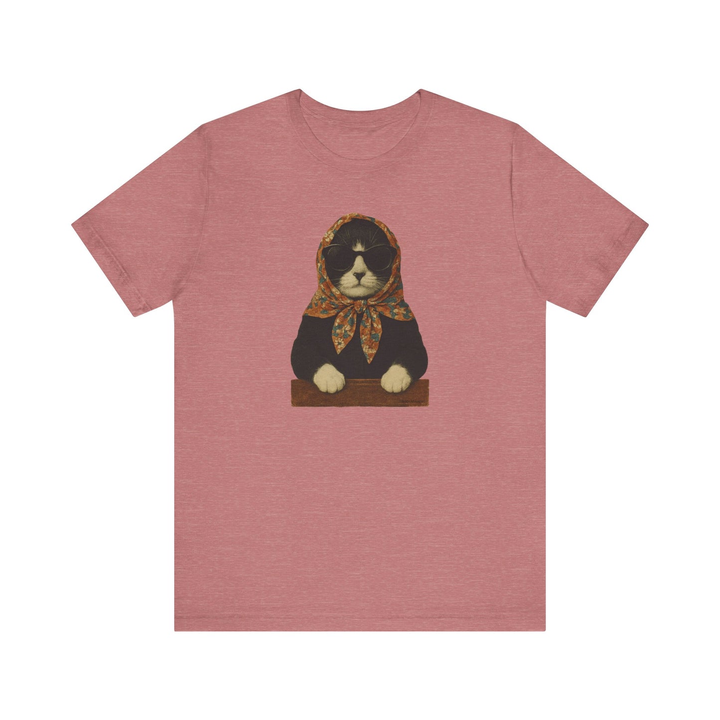 Babushka Cattie O', Polish Inspired, Kitschy Cat Unisex Jersey Short Sleeve Tee