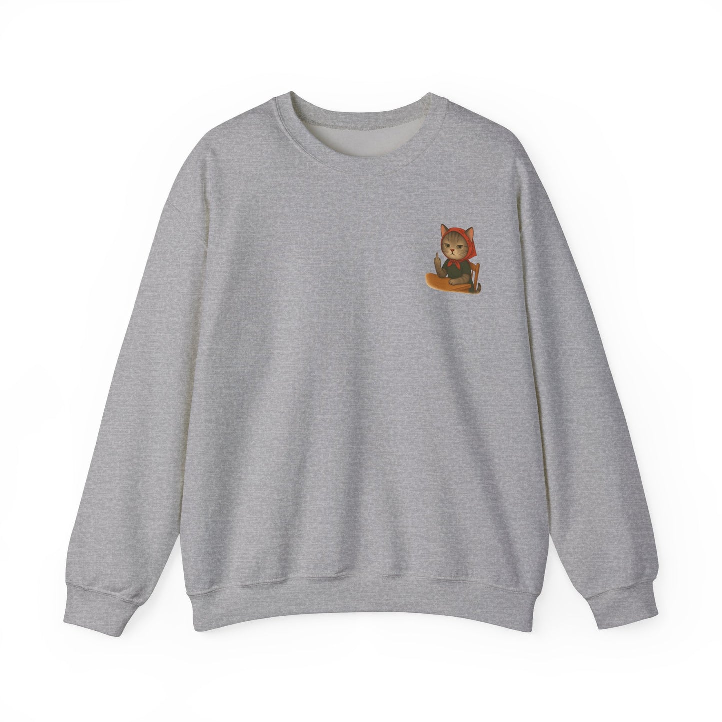 Snarky Babushka Cat Lover Crewneck Sweatshirt, Cozy Gift for Cat Owners