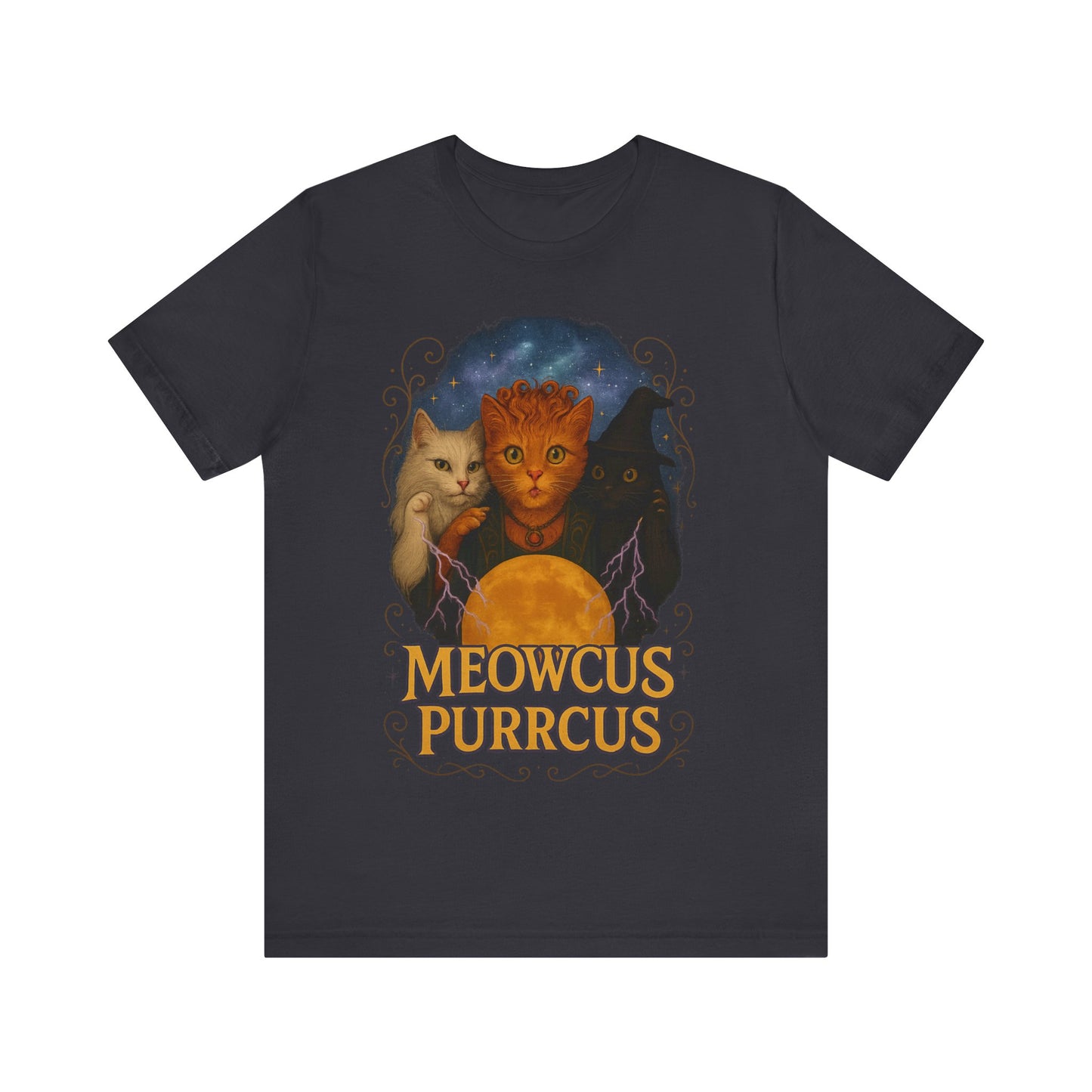 Spooky Cosmic Cat Tee - Unisex Shirt, Cat Lover Gift, Scary Halloween Shirt