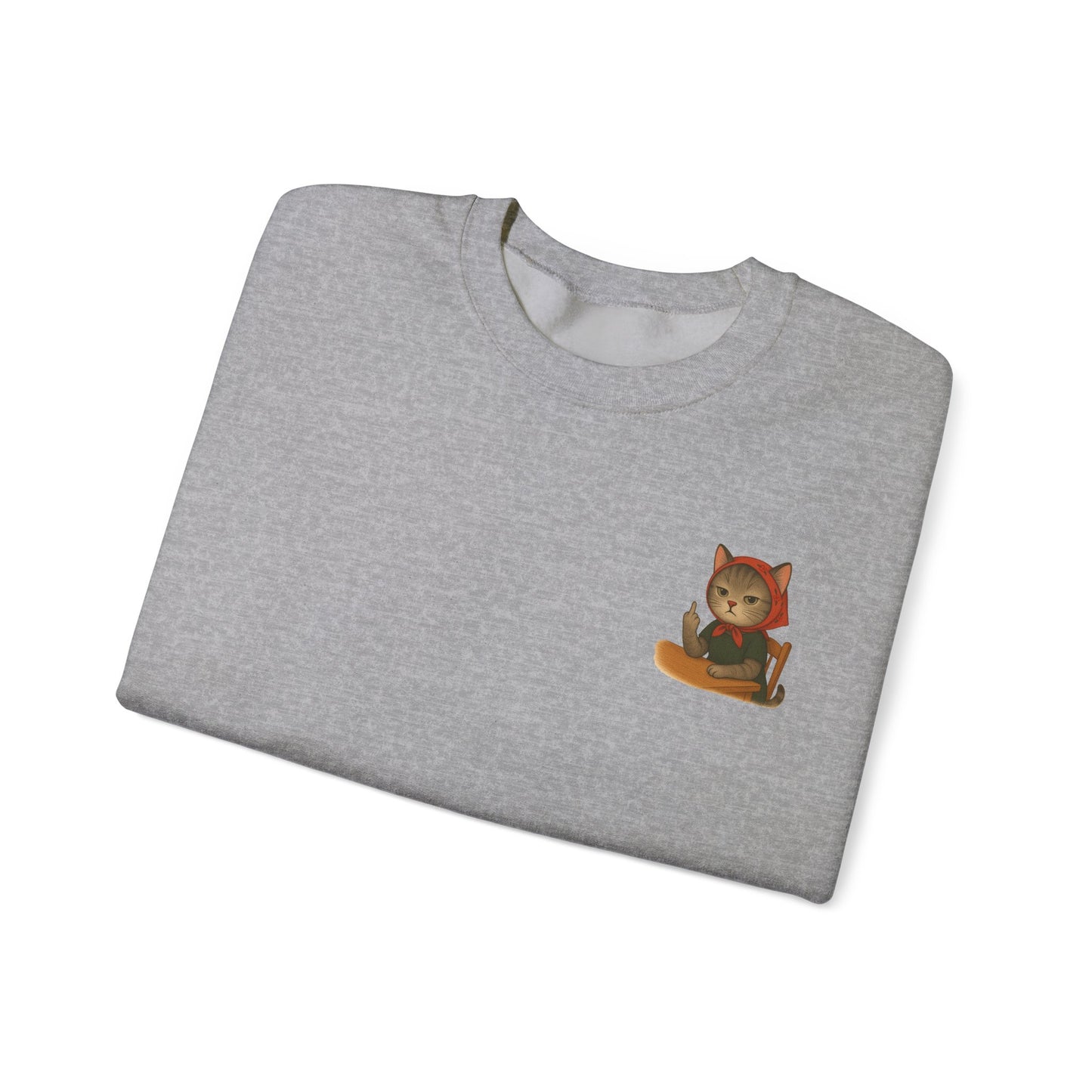 Snarky Babushka Cat Lover Crewneck Sweatshirt, Cozy Gift for Cat Owners