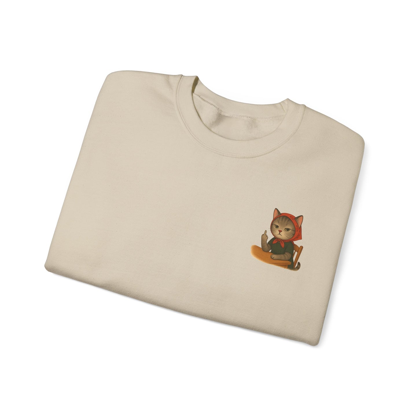 Snarky Babushka Cat Lover Crewneck Sweatshirt, Cozy Gift for Cat Owners