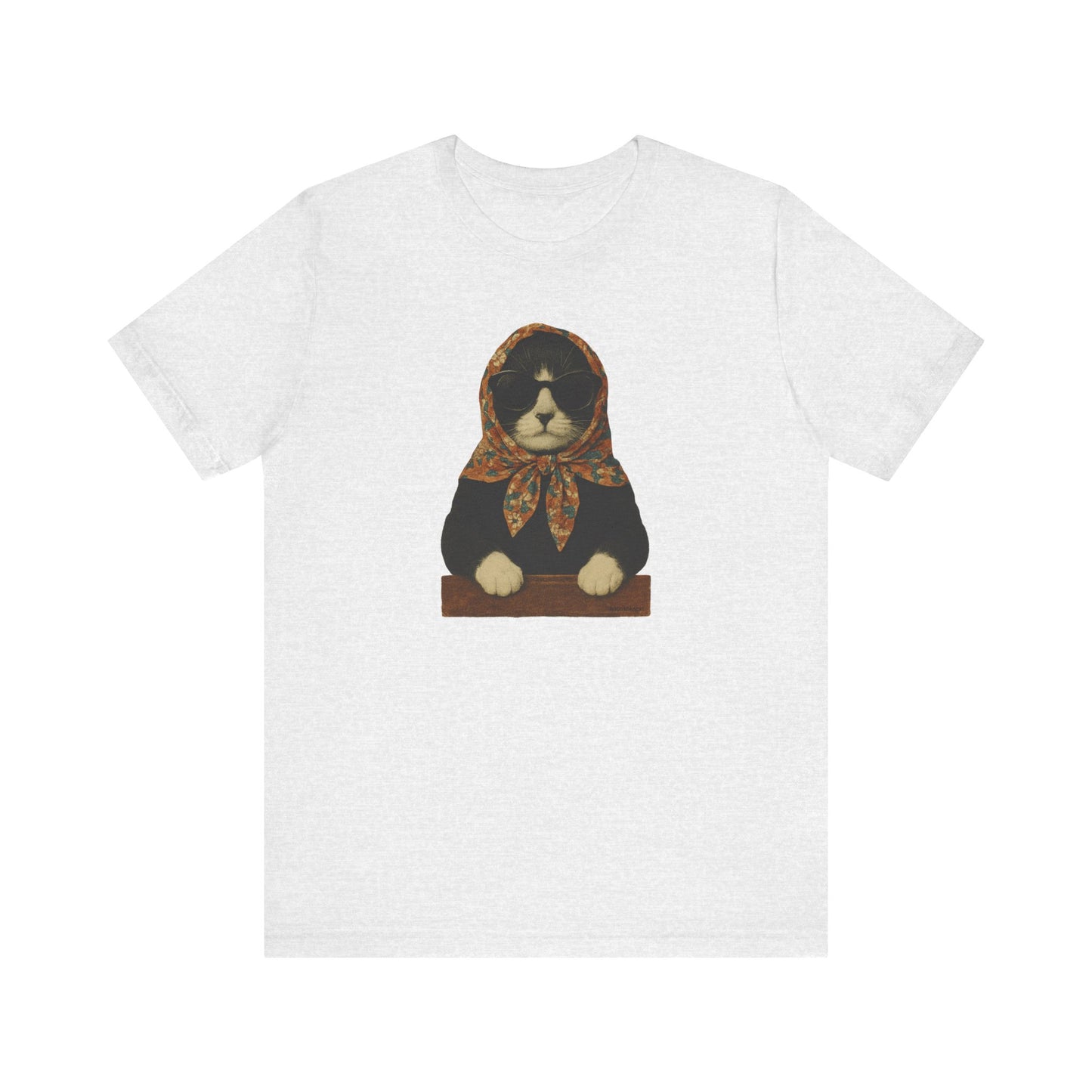 Babushka Cattie O', Polish Inspired, Kitschy Cat Unisex Jersey Short Sleeve Tee