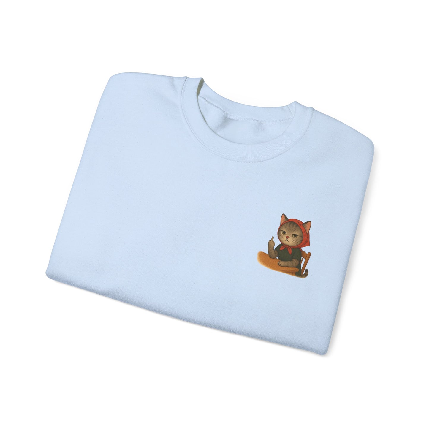 Snarky Babushka Cat Lover Crewneck Sweatshirt, Cozy Gift for Cat Owners