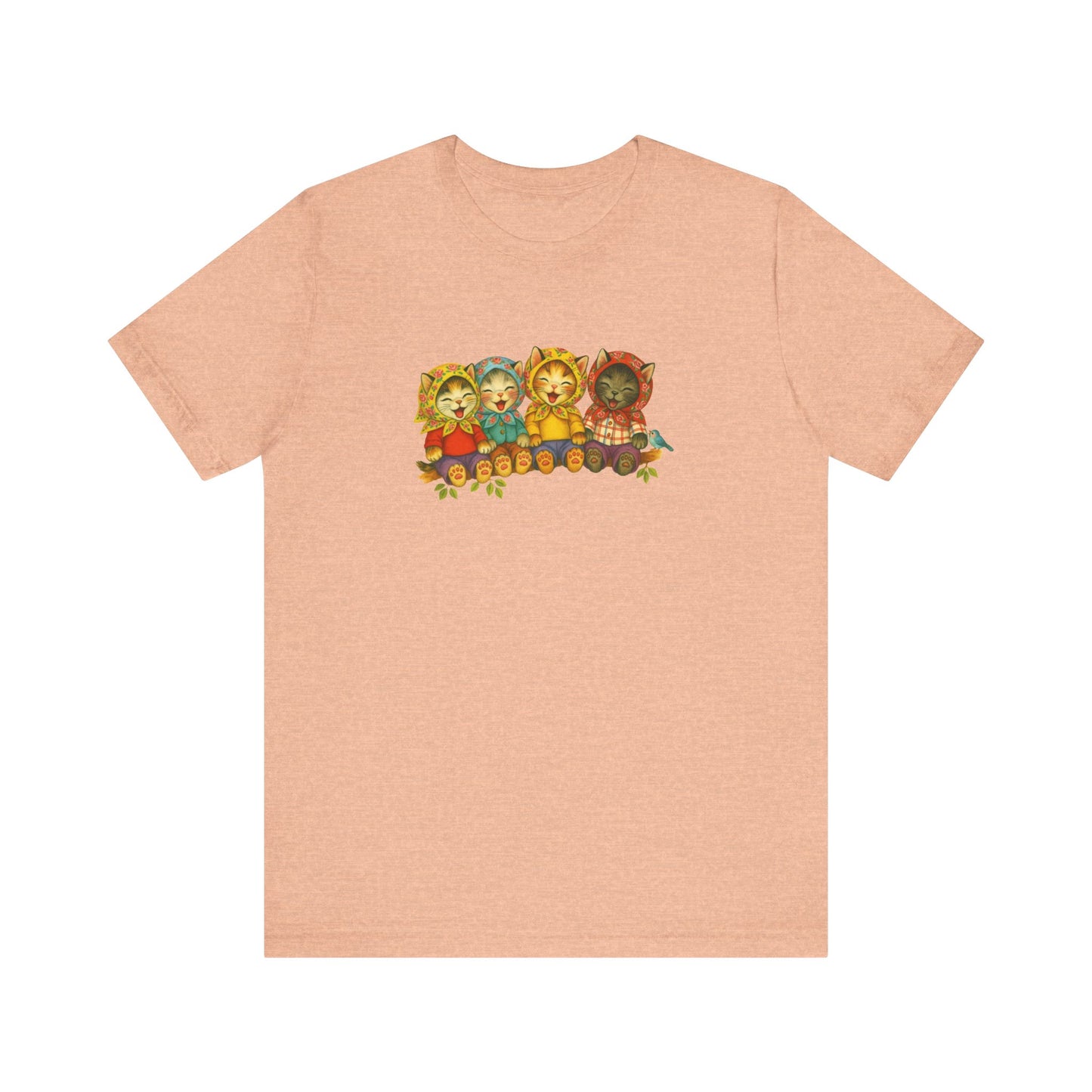 Babushka Kittens, Retro Kitten, Kitschy Cat Lover Unisex Tee