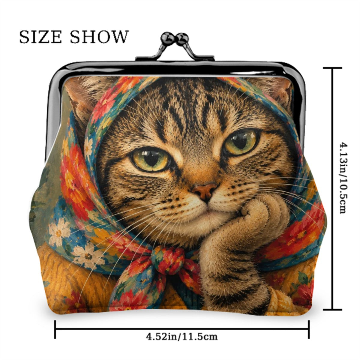 Babushka Cat Artsy Fartsy Lock Coin Purse portrait (1)