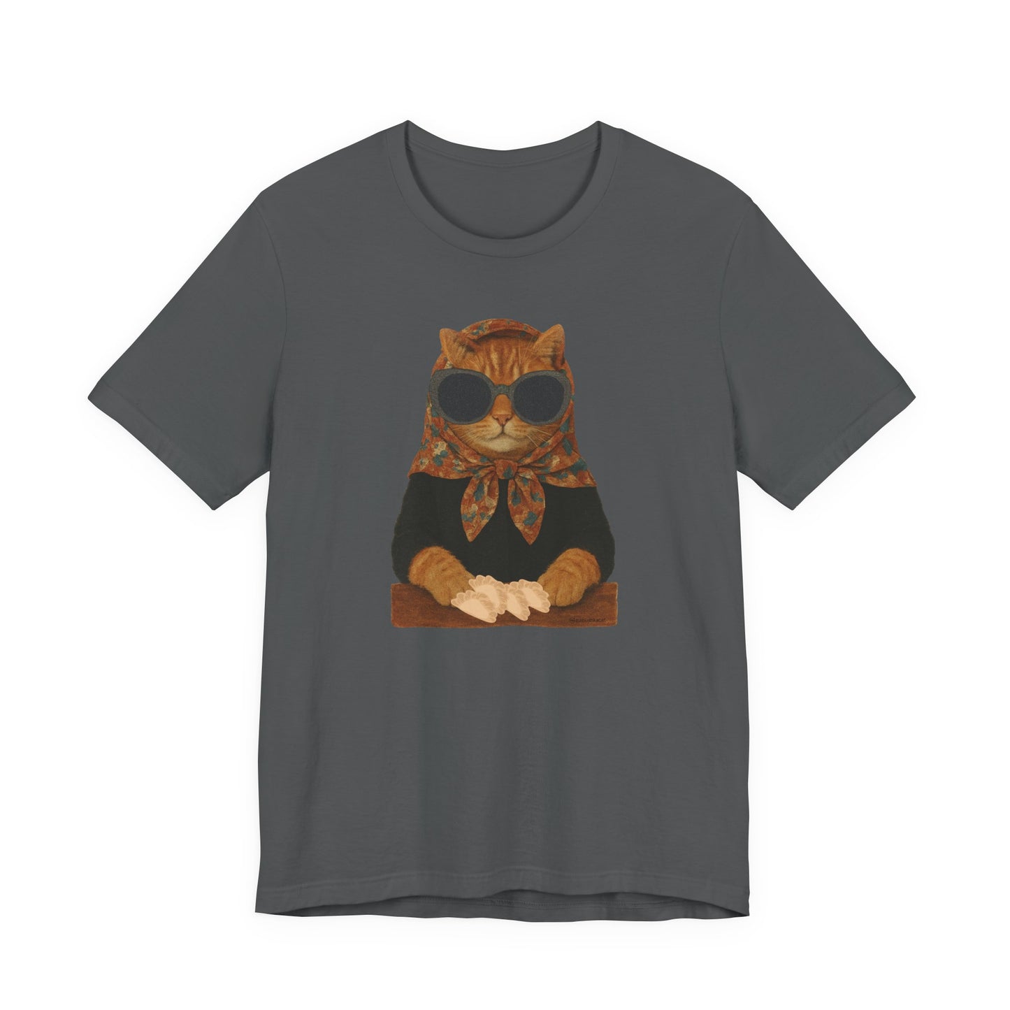Babushka Cattie O', Pierogi Maker Polish Inspired Unisex Jersey Short Sleeve Tee