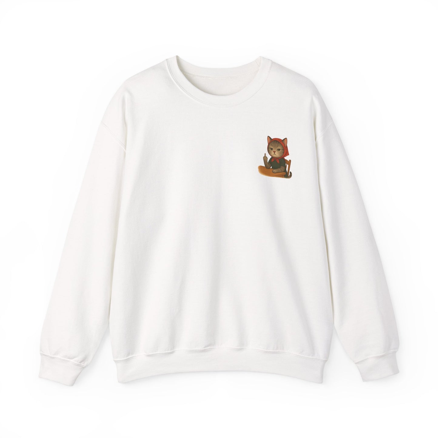 Snarky Babushka Cat Lover Crewneck Sweatshirt, Cozy Gift for Cat Owners