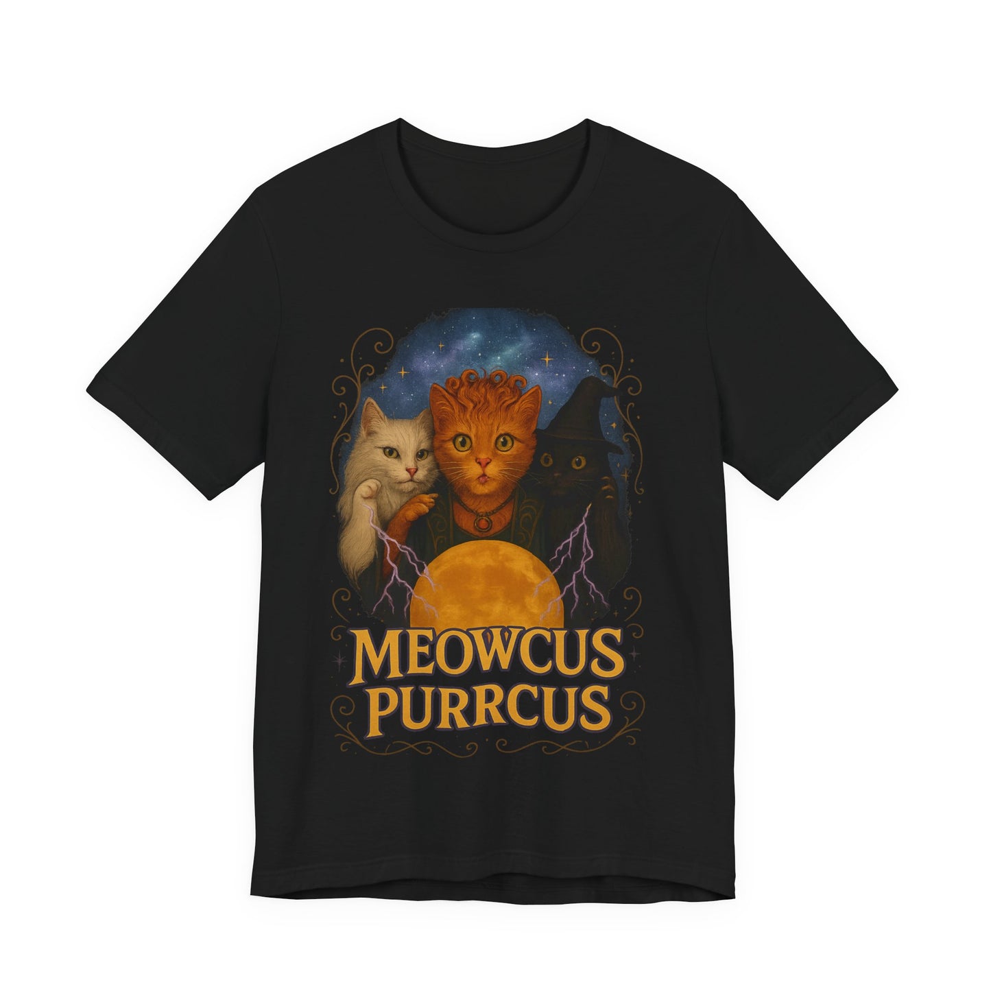 Spooky Cosmic Cat Tee - Unisex Shirt, Cat Lover Gift, Scary Halloween Shirt