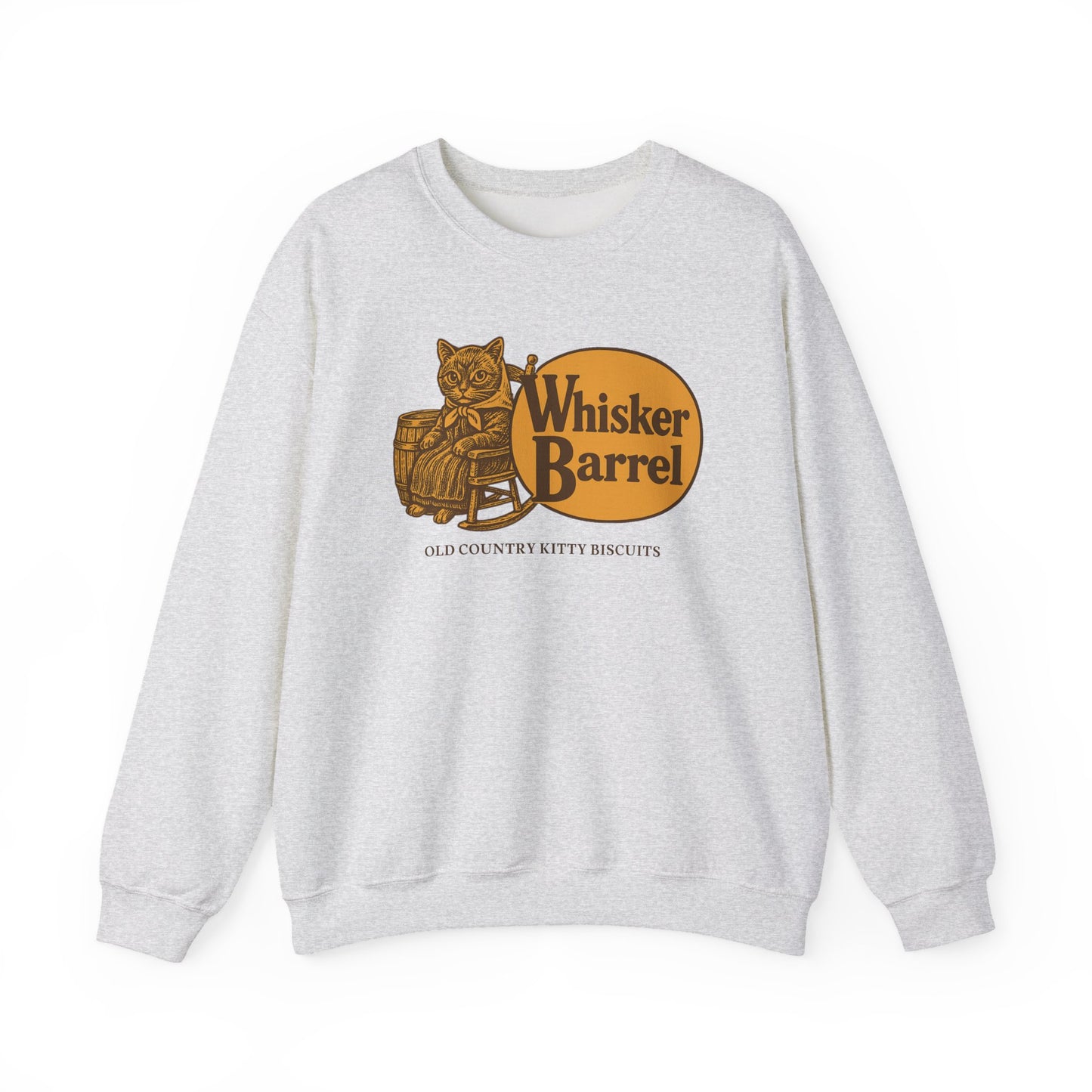 Babushka Cat Parody Whisker Barrel Logo Redesign CozyCrewneck Sweatshirt