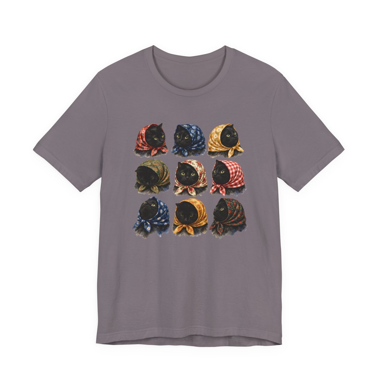 Babushka Black Cats, Unisex Jersey Short Sleeve Tee