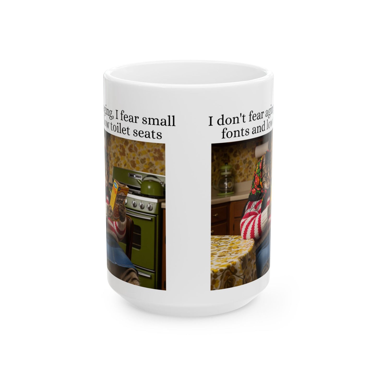 Babushka Cat, Funny Aging Mug Humor