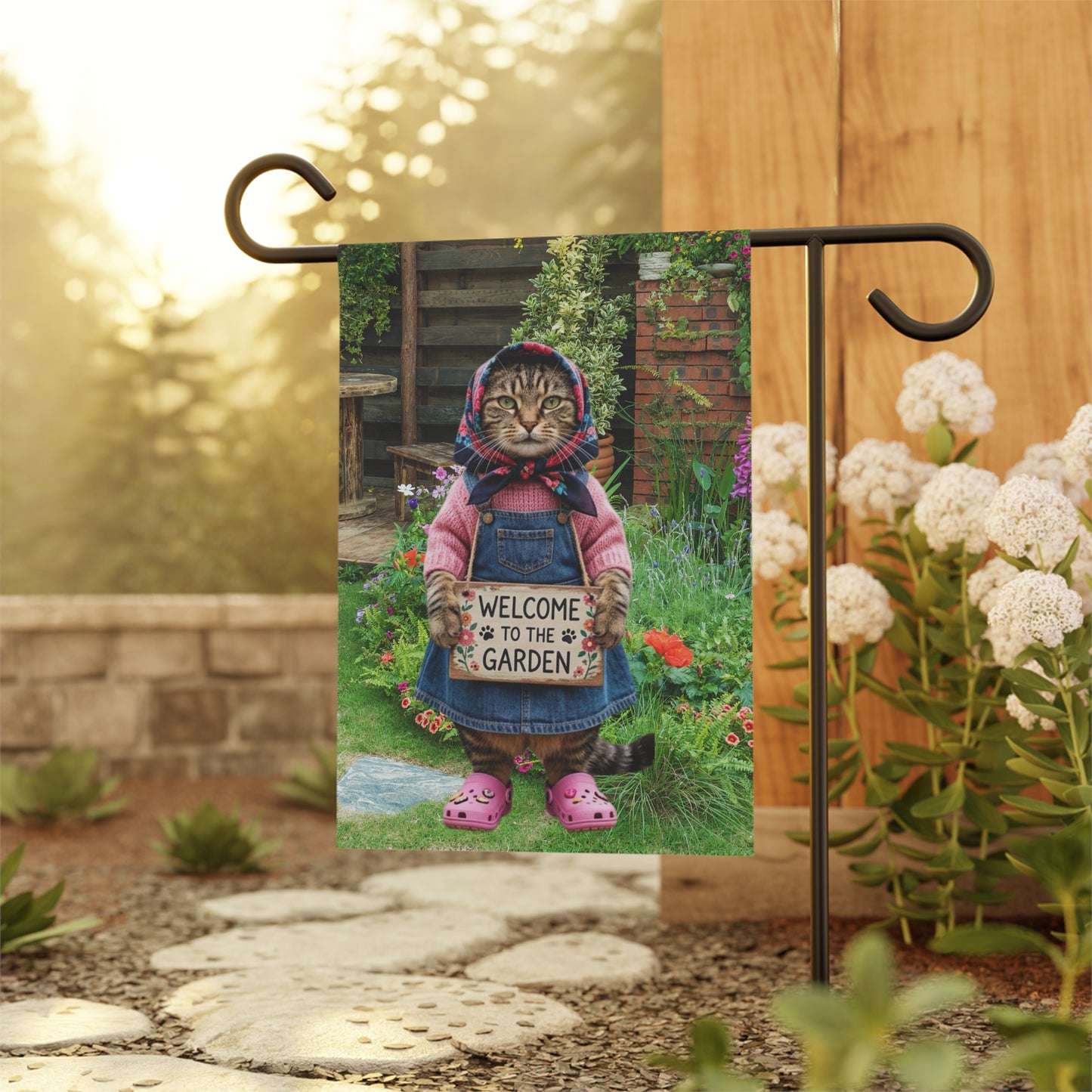 Babushka Cat Garden Flag (No Pole)