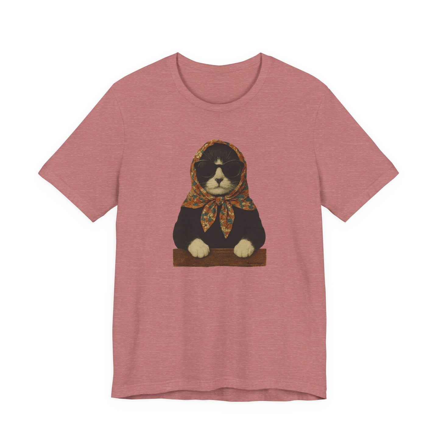 Babushka Cattie O', Polish Inspired, Kitschy Cat Unisex Jersey Short Sleeve Tee
