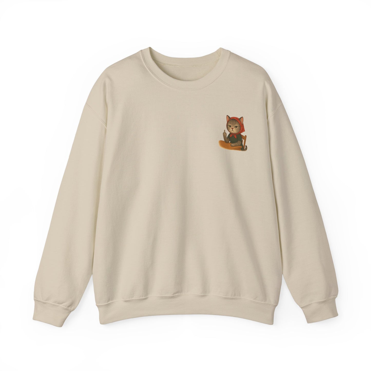 Snarky Babushka Cat Lover Crewneck Sweatshirt, Cozy Gift for Cat Owners