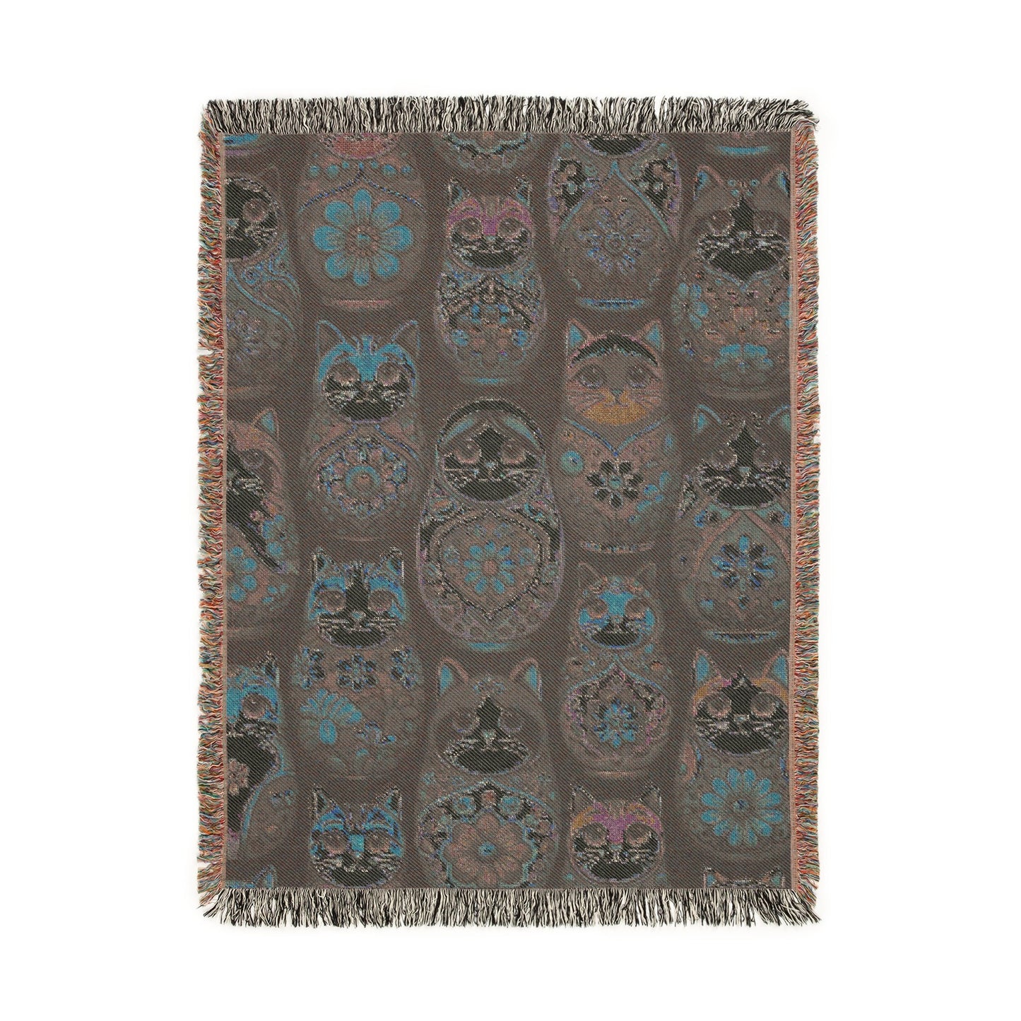 Catroyshka Babushka Cats Woven Blanket