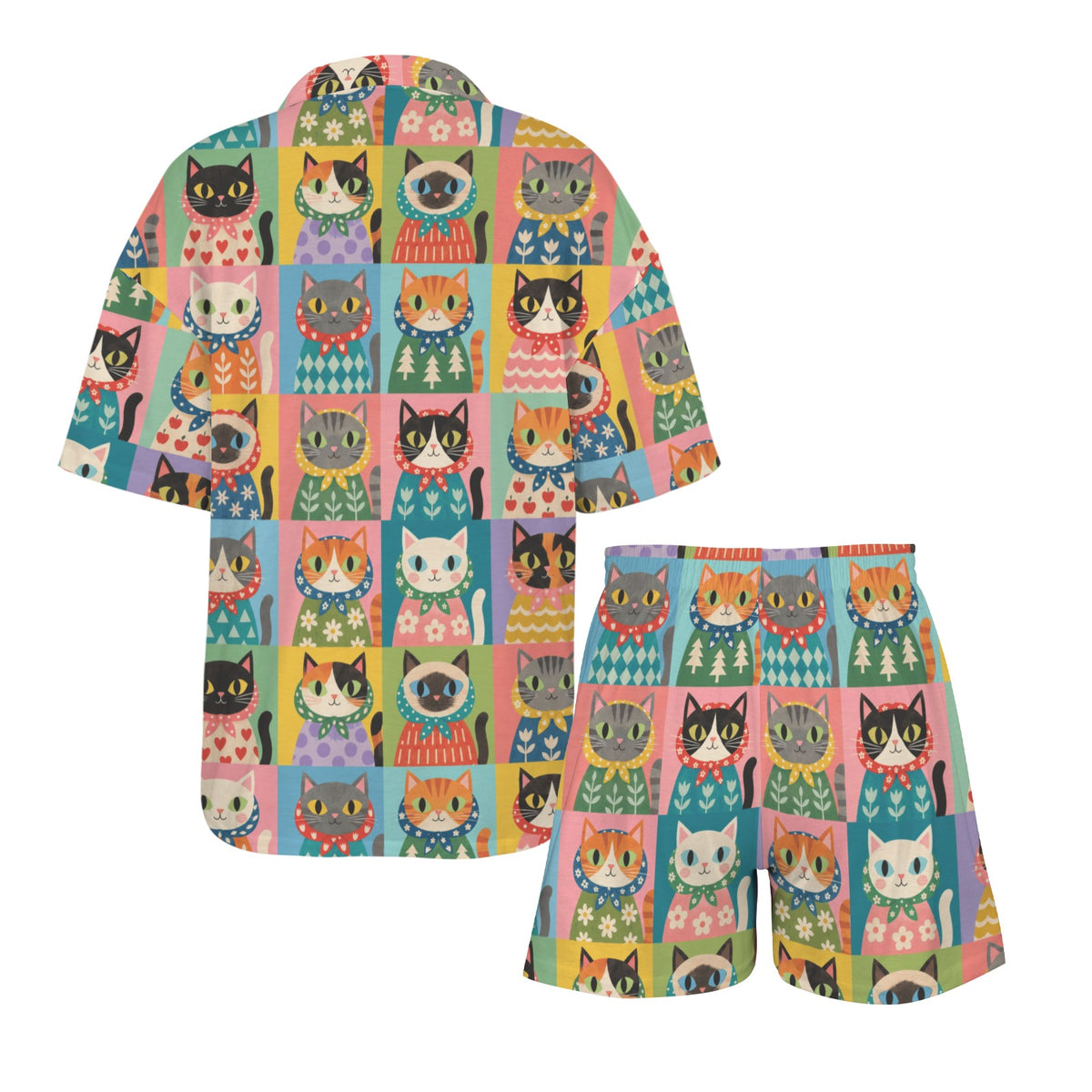 Babushka Cat Whimsy Cats Pajama Set