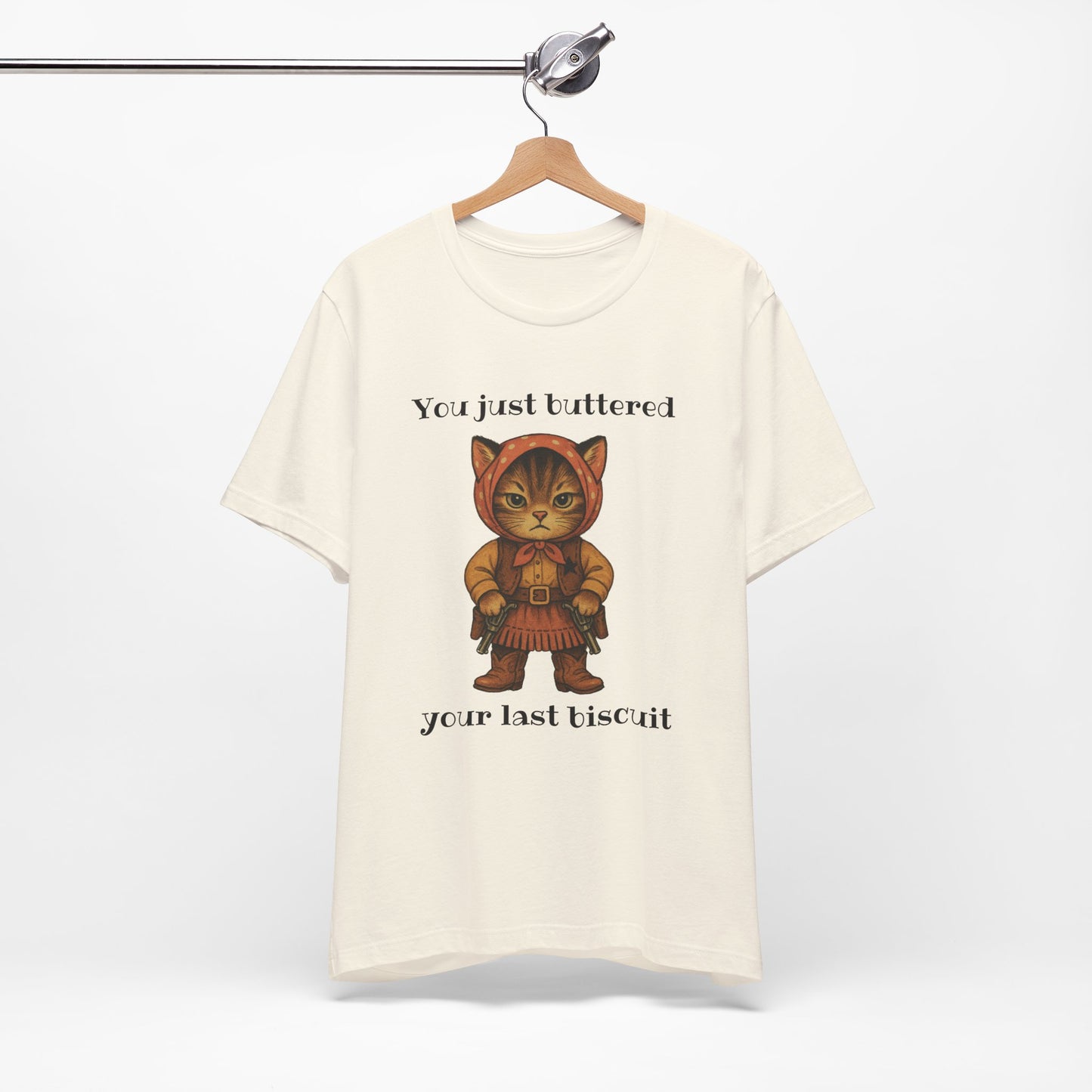 Babushka Cat Buttered Your Last Biscuit, Funny Cat Lover Unisex Graphic Tee