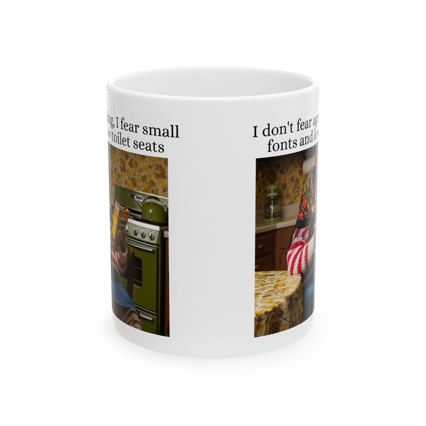 Babushka Cat, Funny Aging Mug Humor