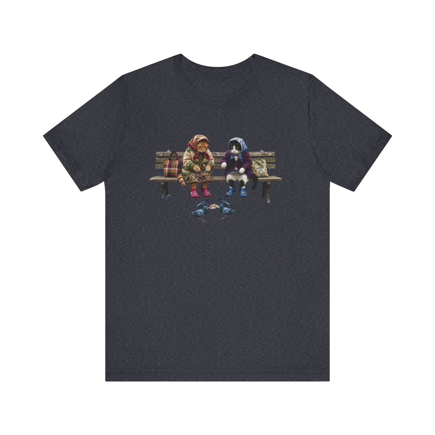 Babushka Cats Bench Friends Tee Graphic T-Shirt