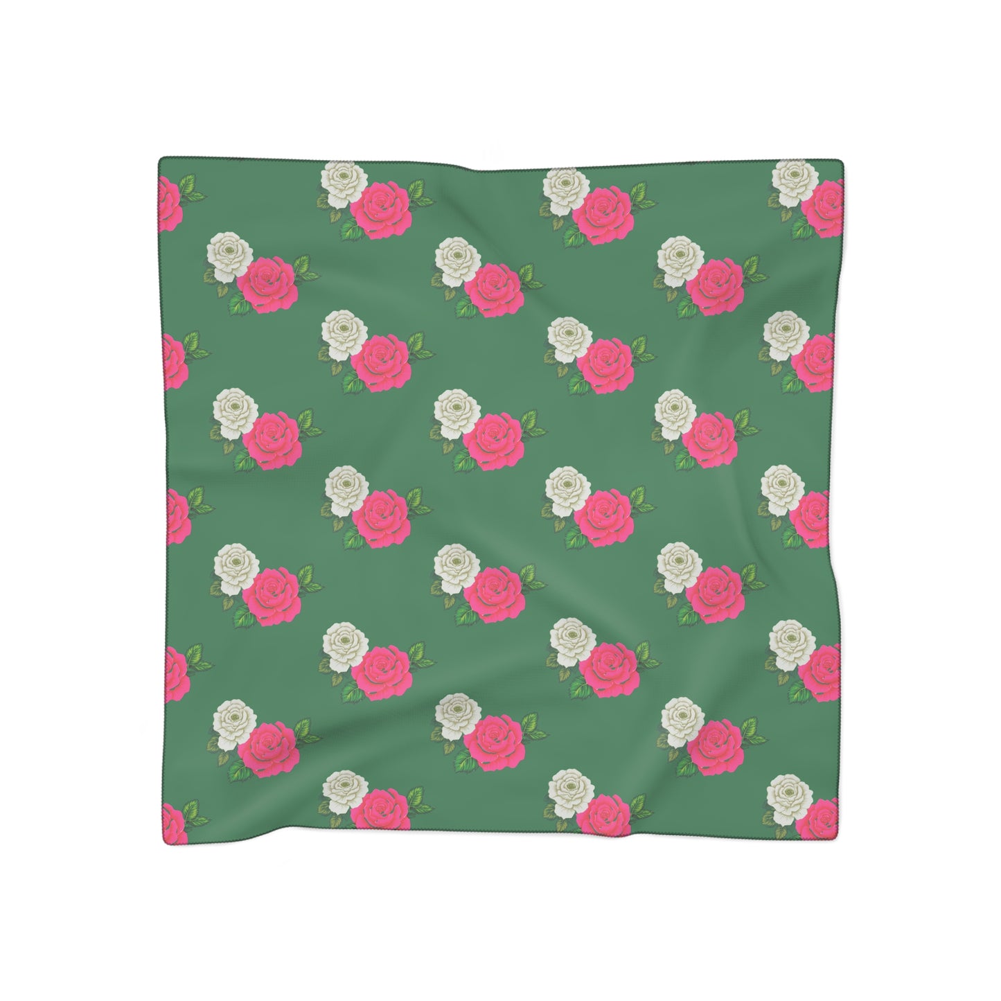 Babushka Scarf, Pink, White and Green Chiffon Babushka, Scandinavian Look, Headscarf, Fashion Accessory, Lightweight Scarf