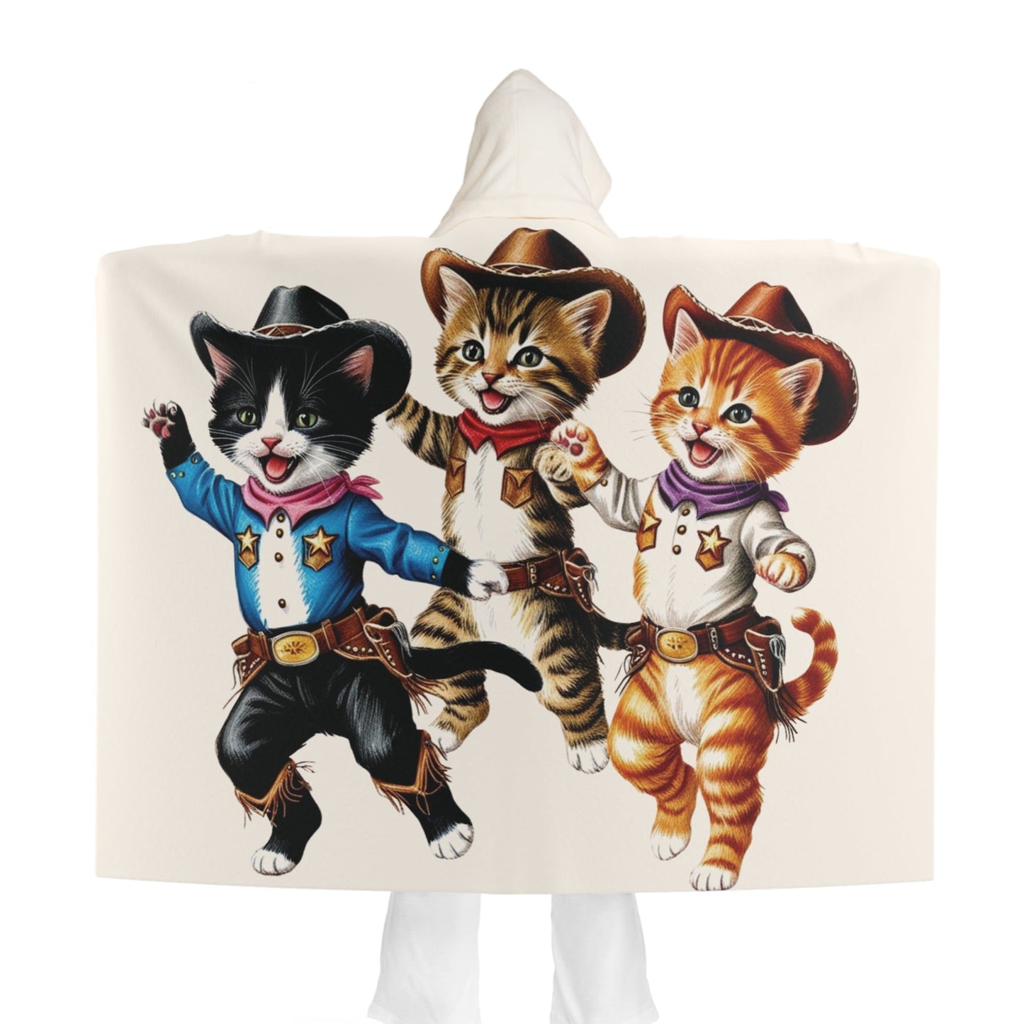 Kittens Western Cozy Sherpa Fleece Blanket