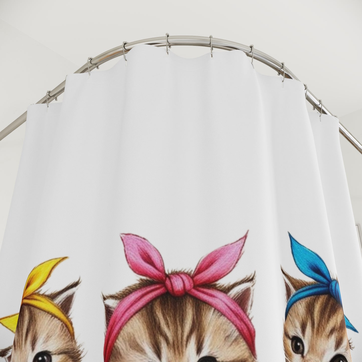 Vintage Kitten, Cat Theme Shower Curtains, Kitschy Bathroom Art