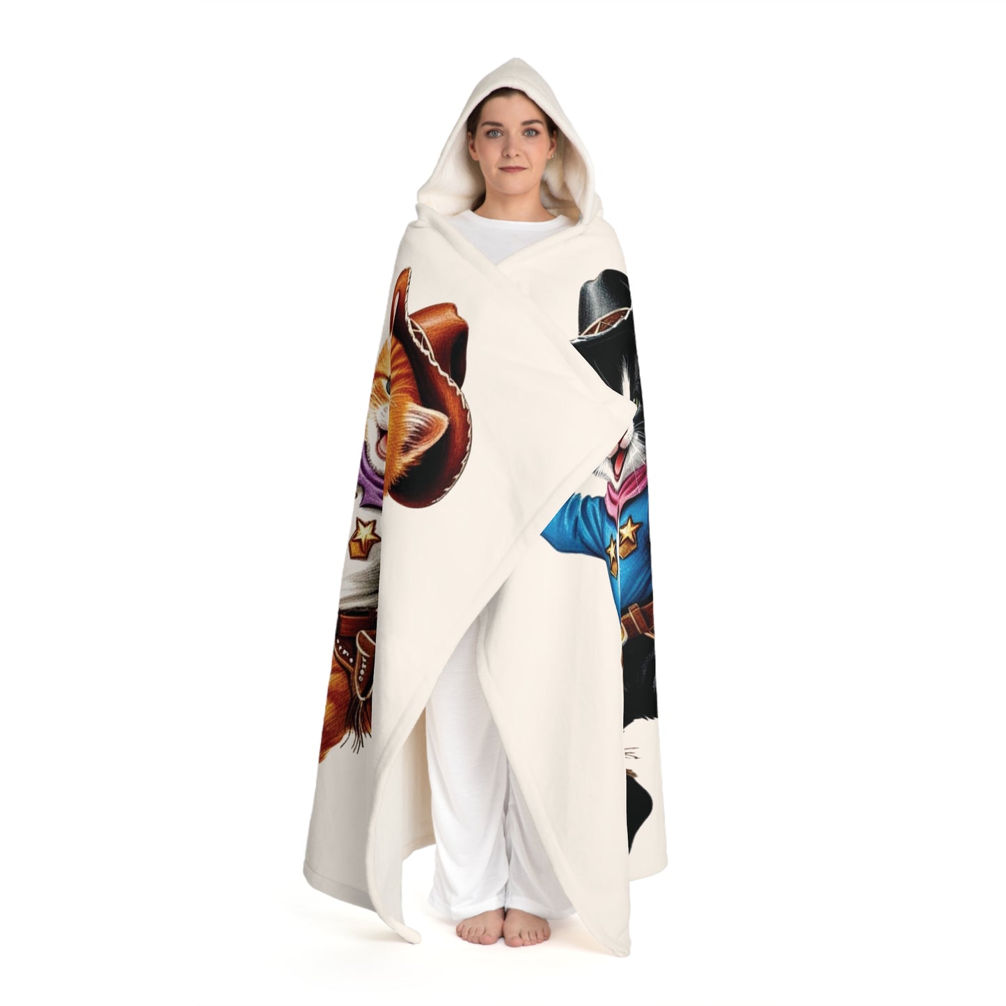 Kittens Western Cozy Sherpa Fleece Blanket