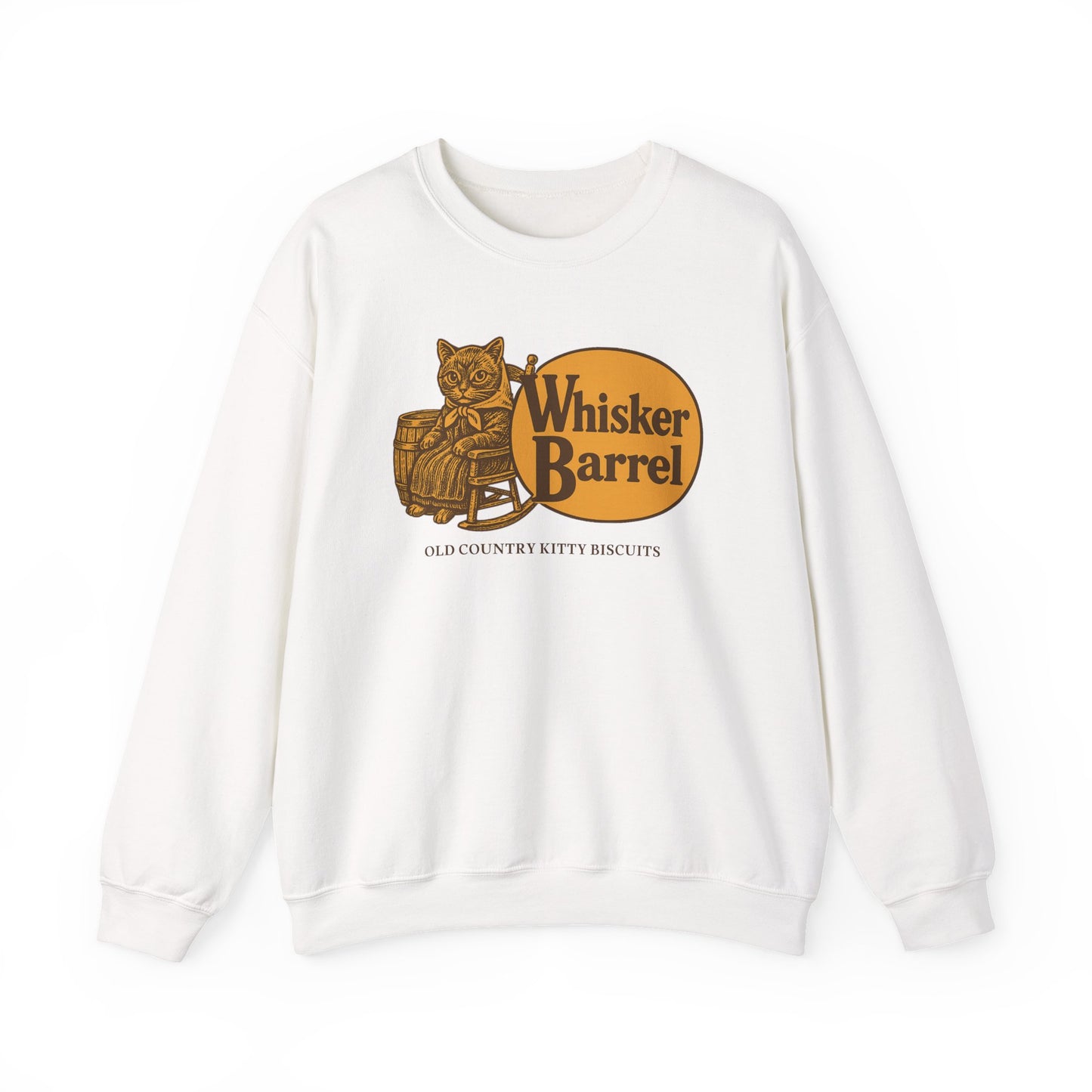 Babushka Cat Parody Whisker Barrel Logo Redesign CozyCrewneck Sweatshirt