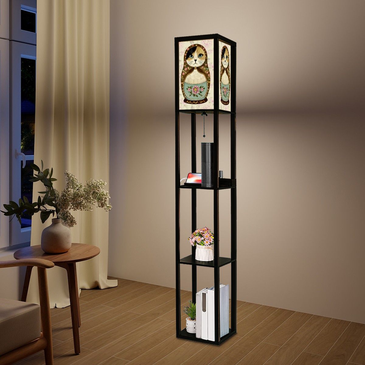 Catroyshka Floor Lamp with Shelves