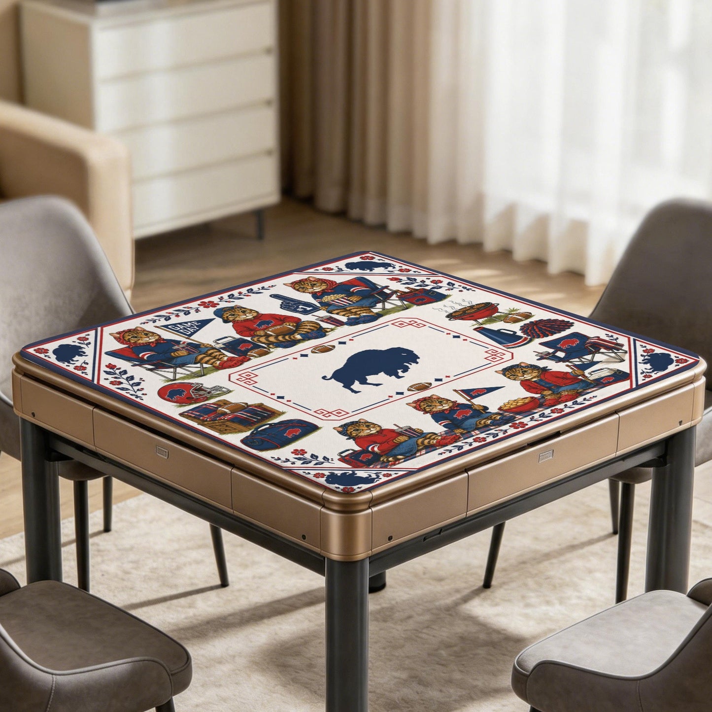 Buffalo Cats Mahjong Game Mat