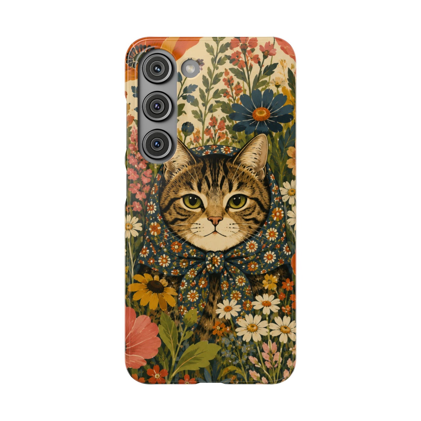Babushka Cat Peeky Gardens Snap Phone Case