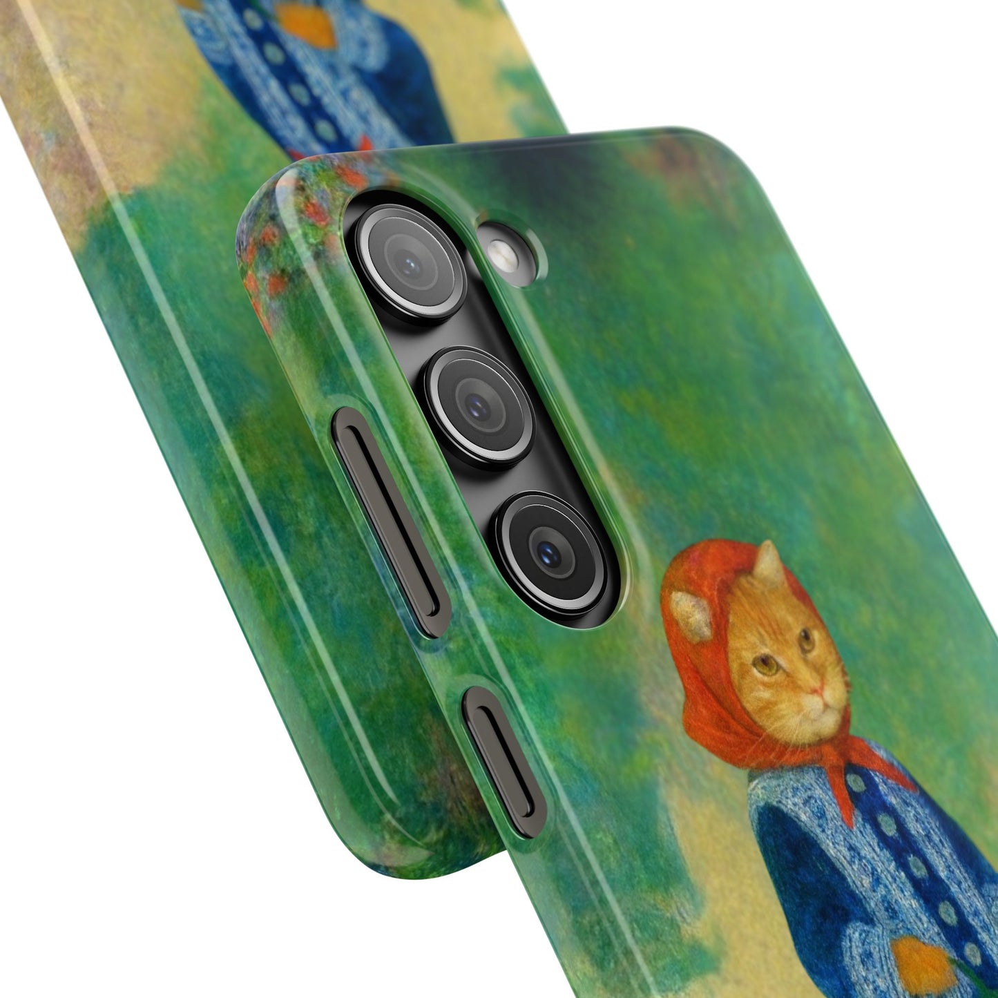 Babushka Cat With a Watering Can x Renoir Funny Art  Slim Phone Case
