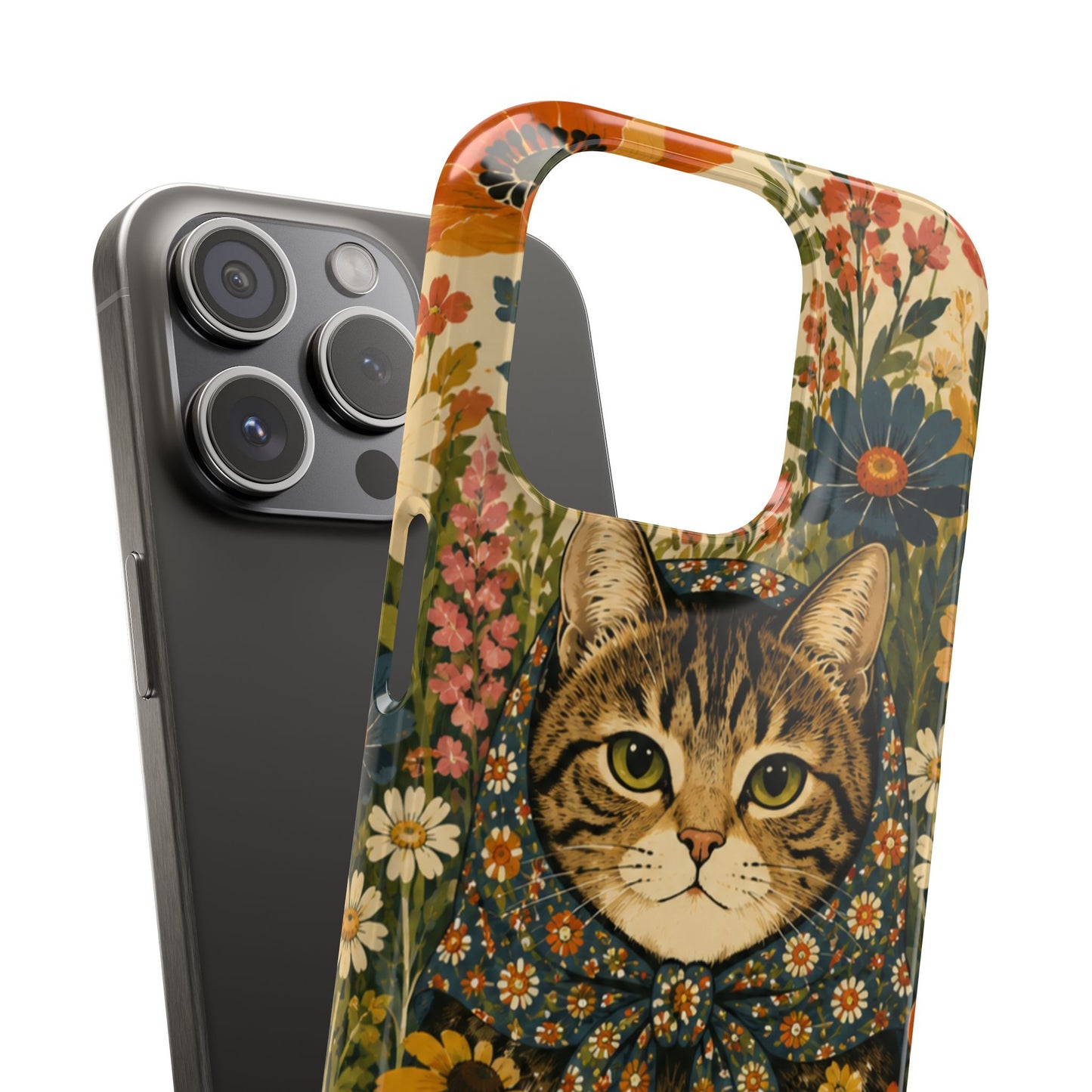 Babushka Cat Peeky Gardens Snap Phone Case