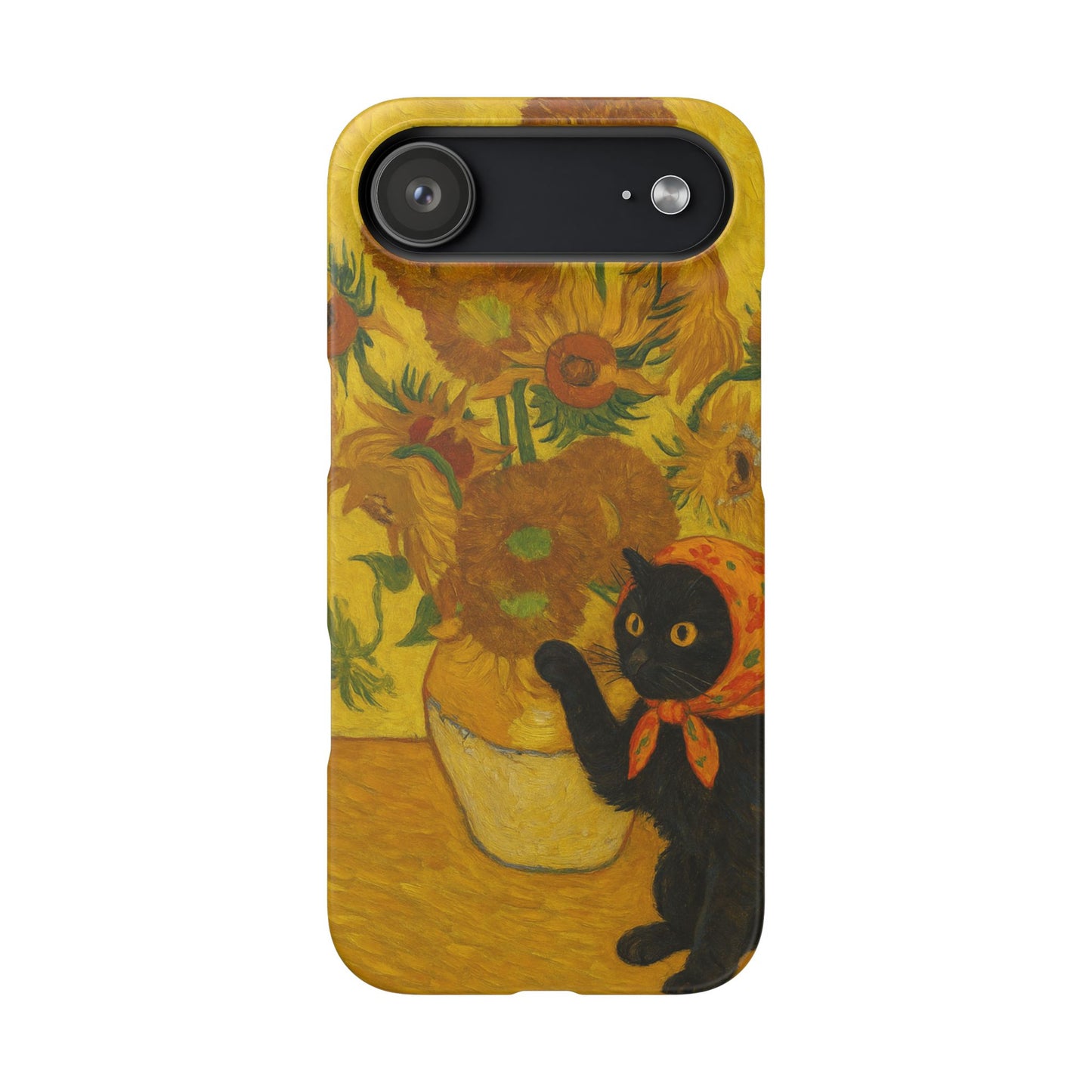 Babushka Cat Van Gogh Sunflowers Snap Phone Case